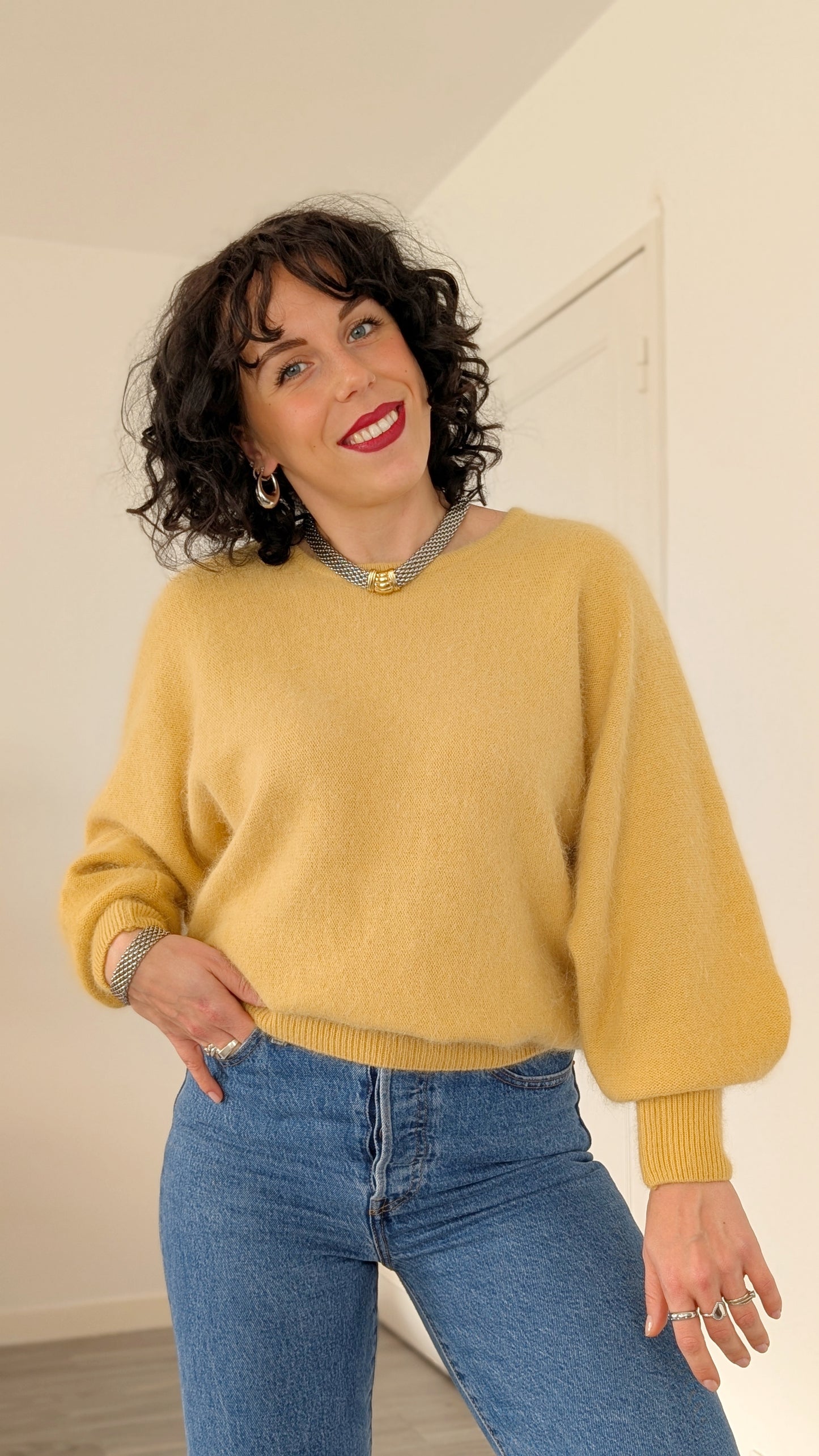 Pull angora 80s jusqu'à une taille 42