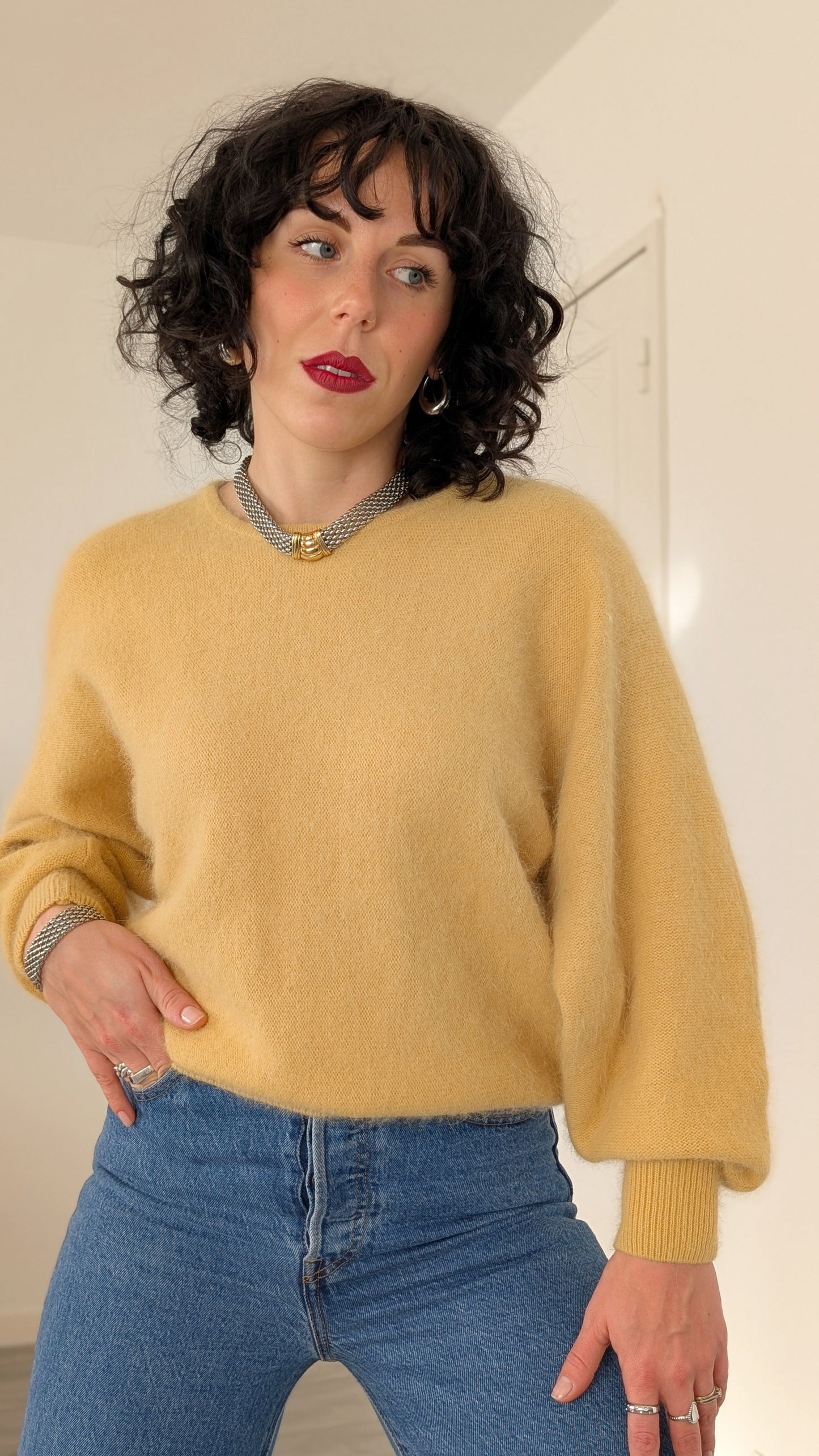 Pull angora 80s jusqu'à une taille 42