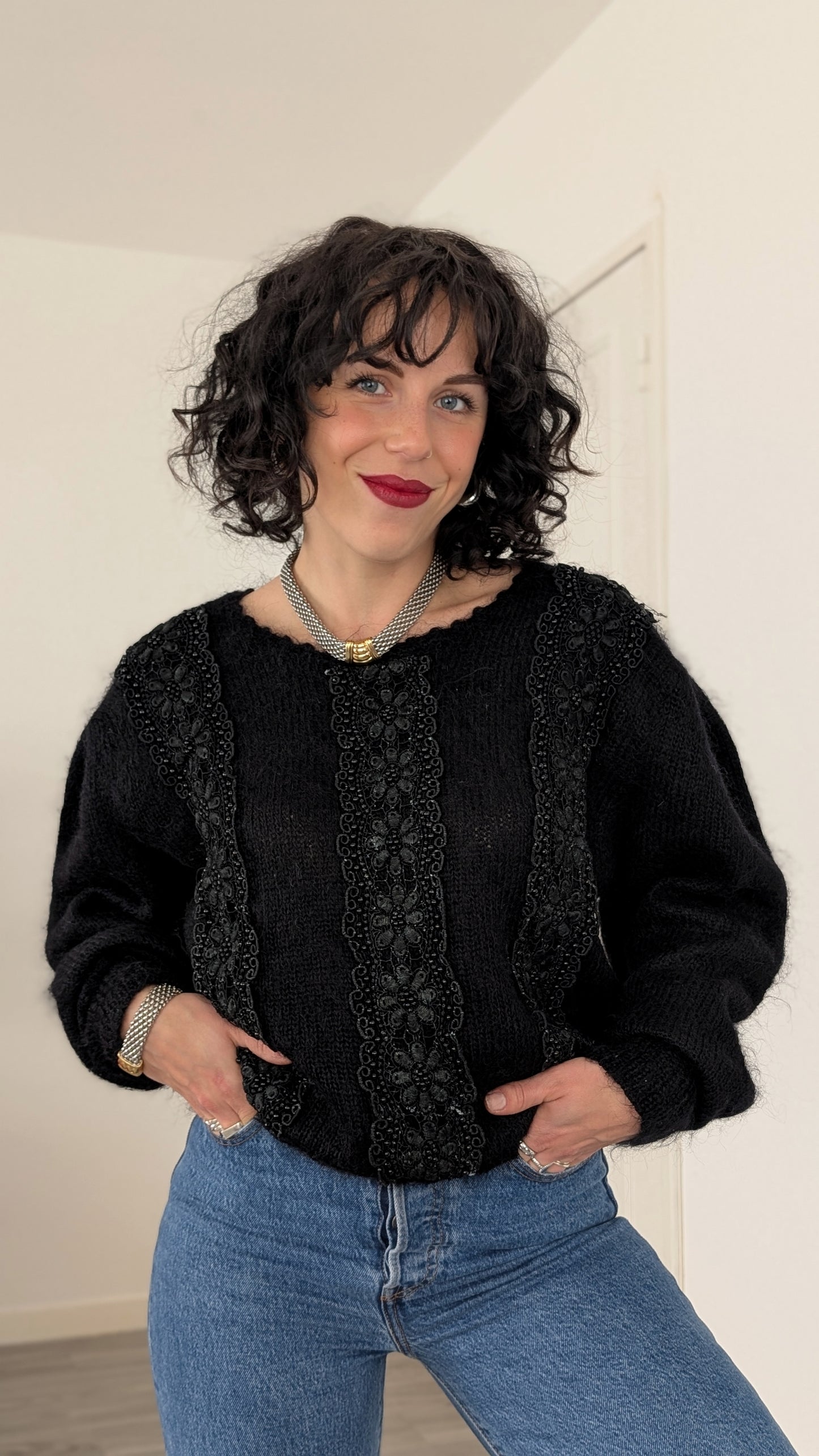 Pull 80s laine et mohair T40-42