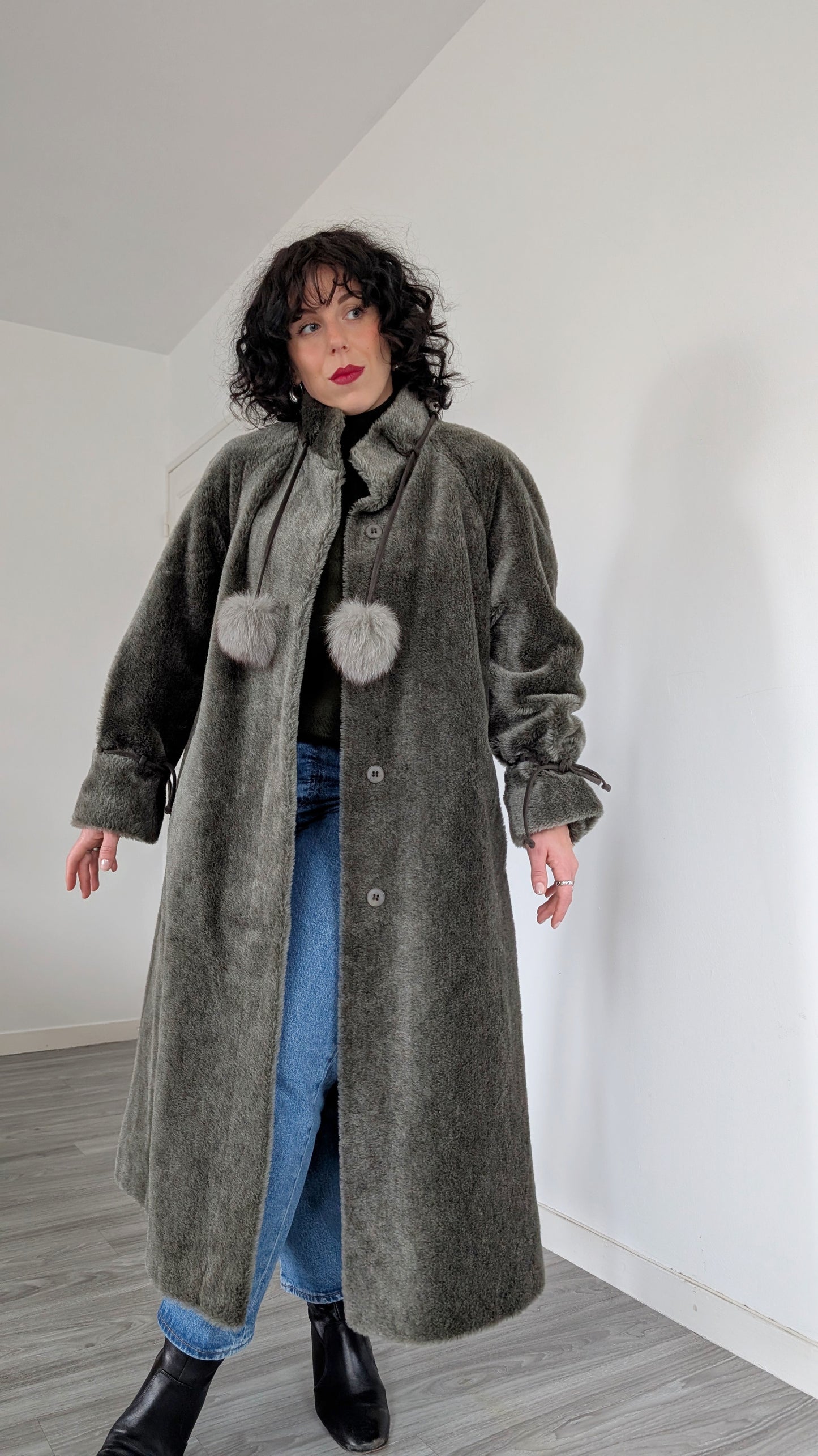 Manteau alpaca et mohair 70s T38-40