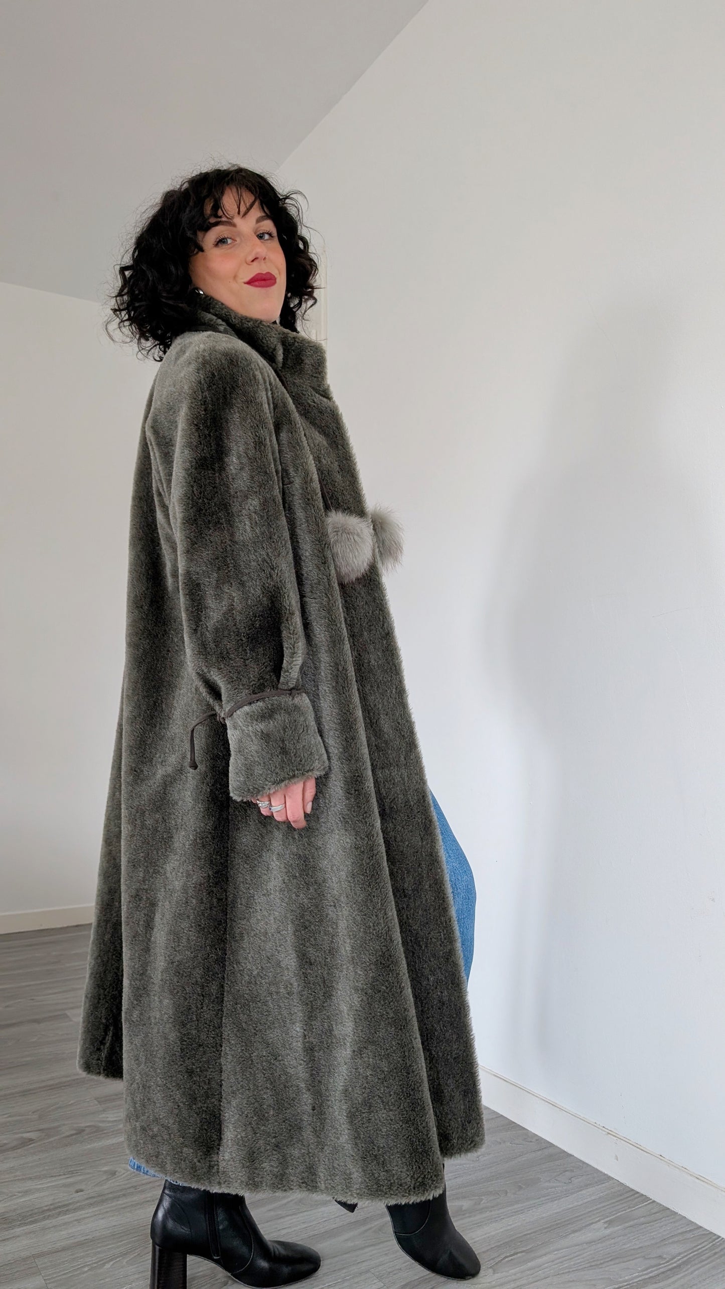 Manteau alpaca et mohair 70s T38-40