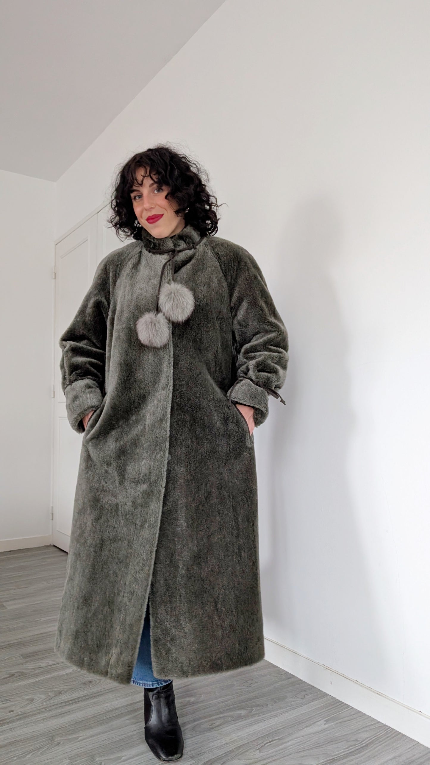 Manteau alpaca et mohair 70s T38-40