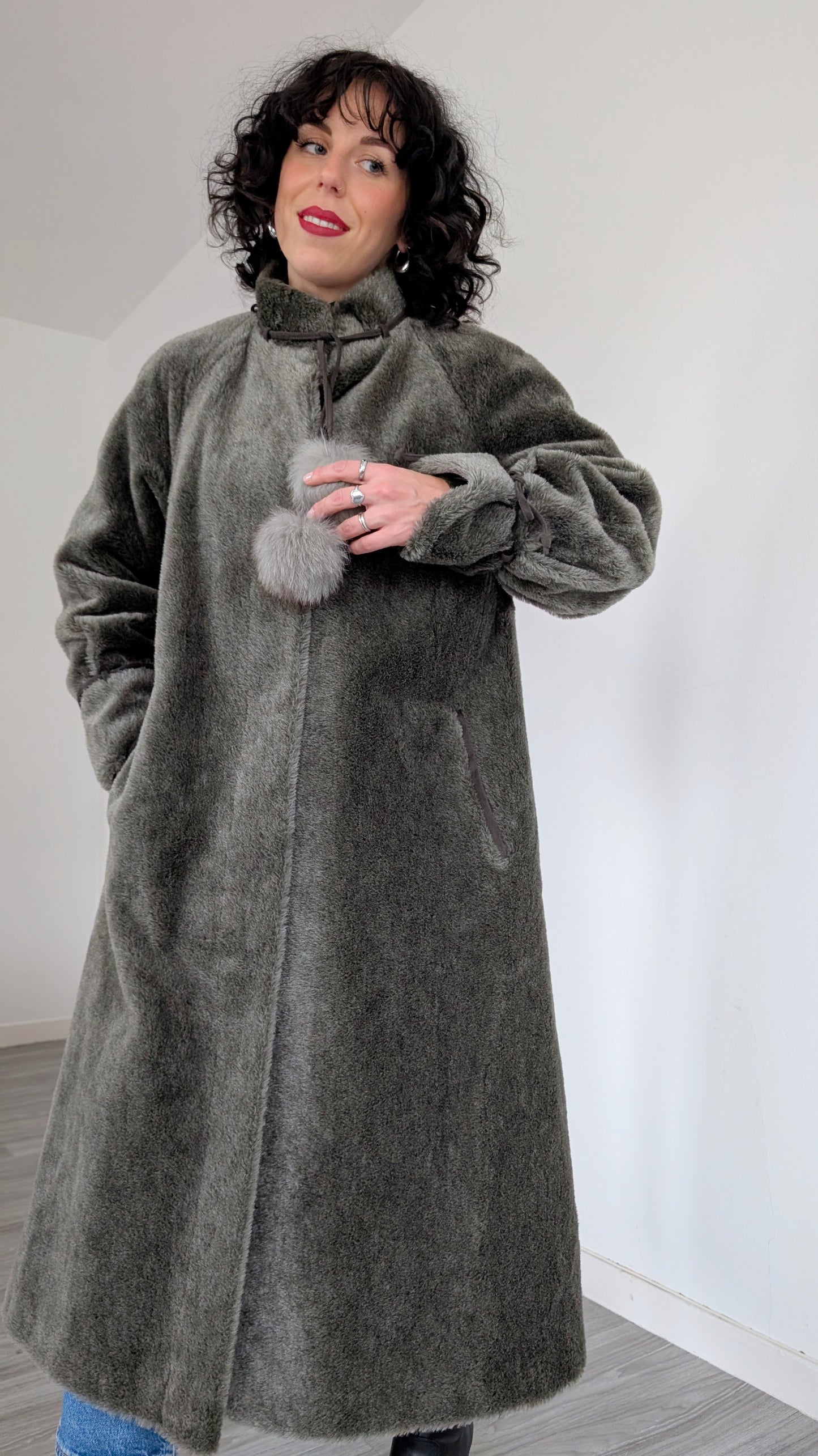 Manteau alpaca et mohair 70s T38-40