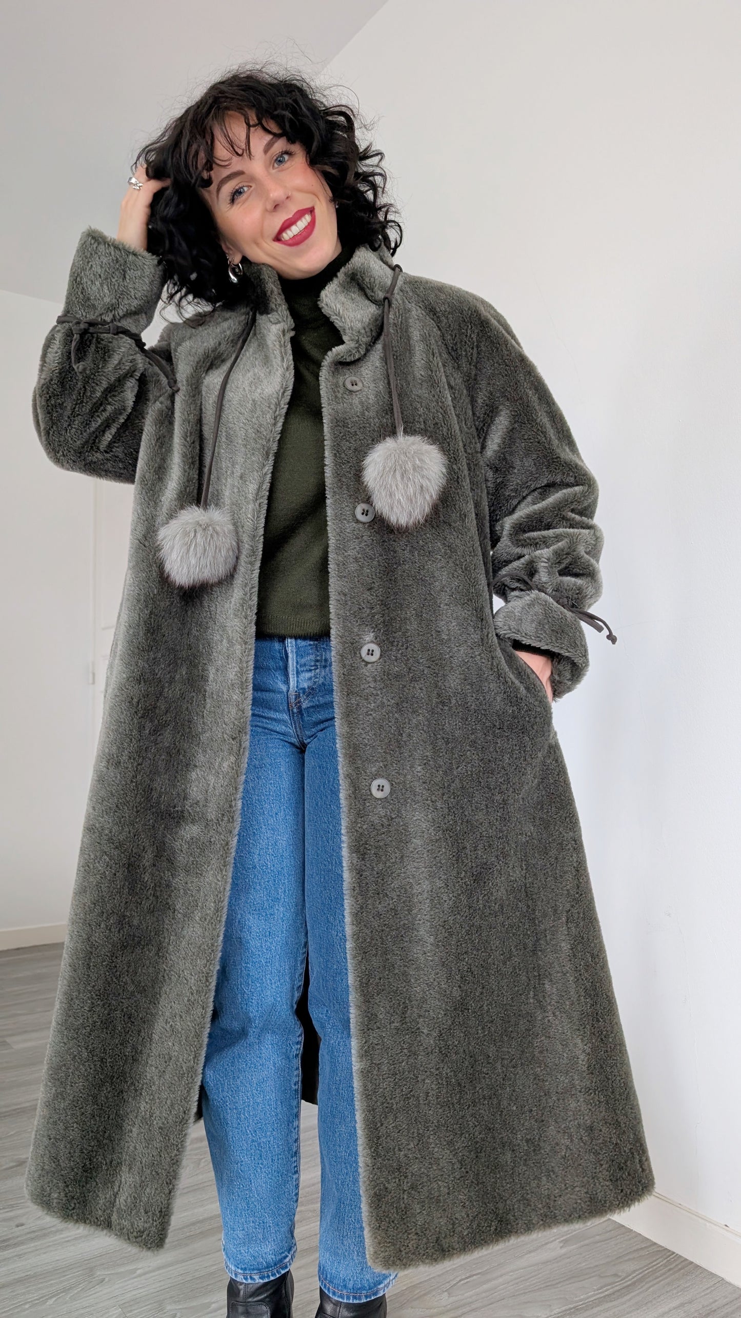 Manteau alpaca et mohair 70s T38-40