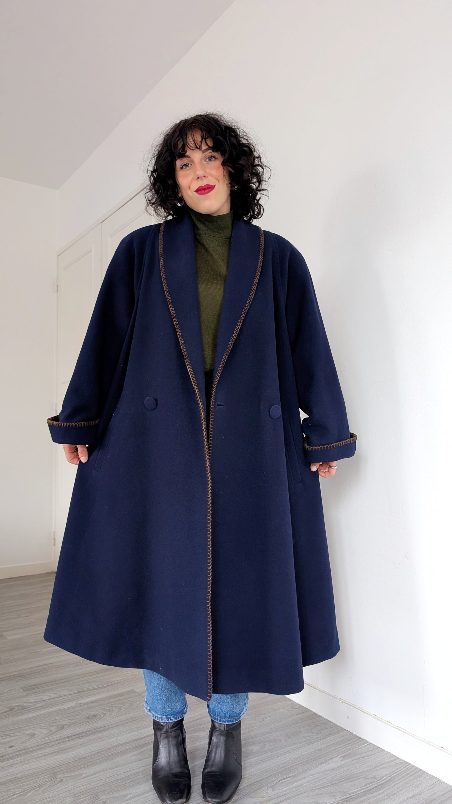 Manteau 60s laine taille jusqu'à un 42