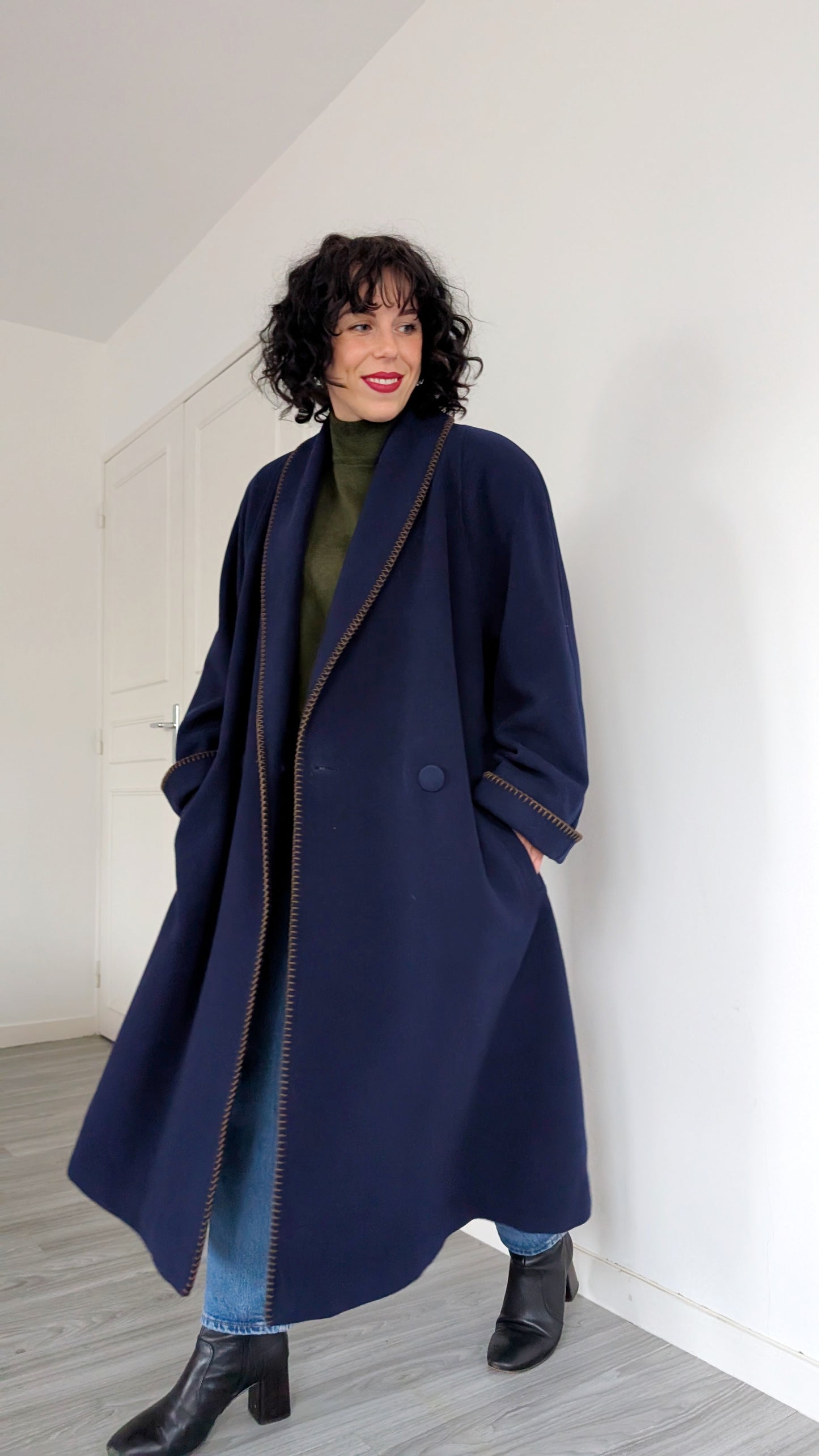 Manteau 60s laine taille jusqu'à un 42