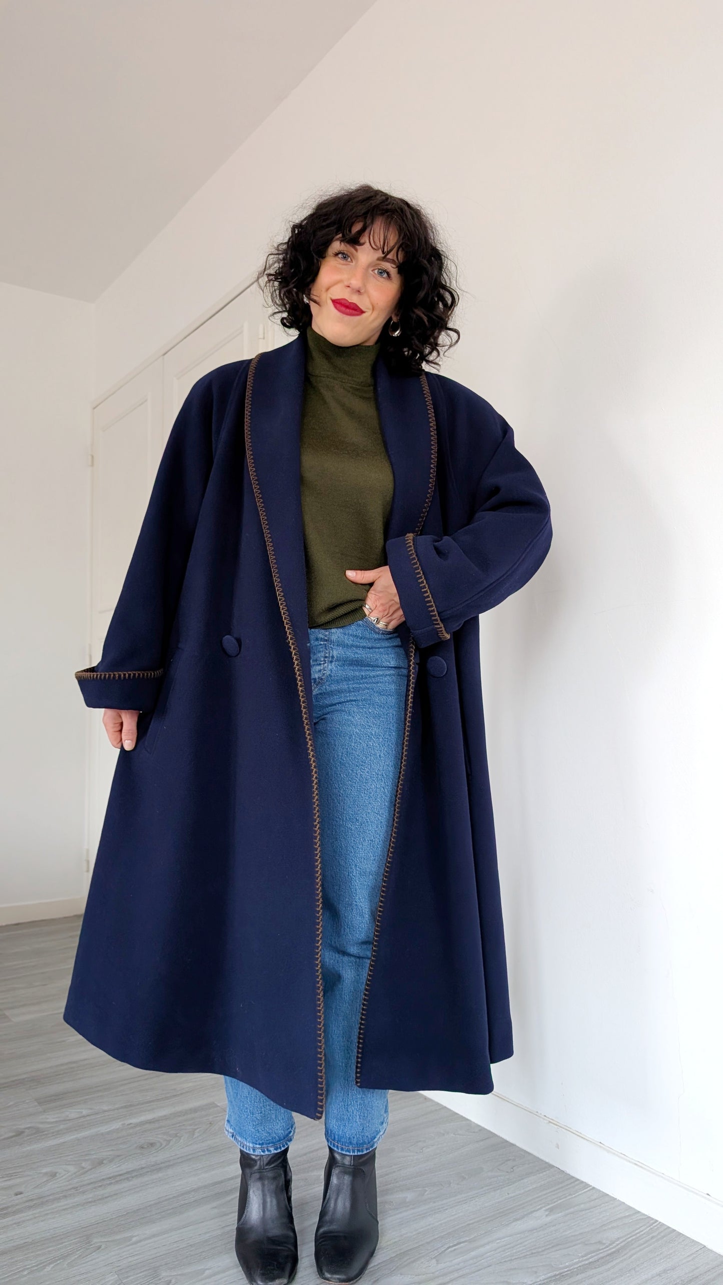 Manteau 60s laine taille jusqu'à un 42