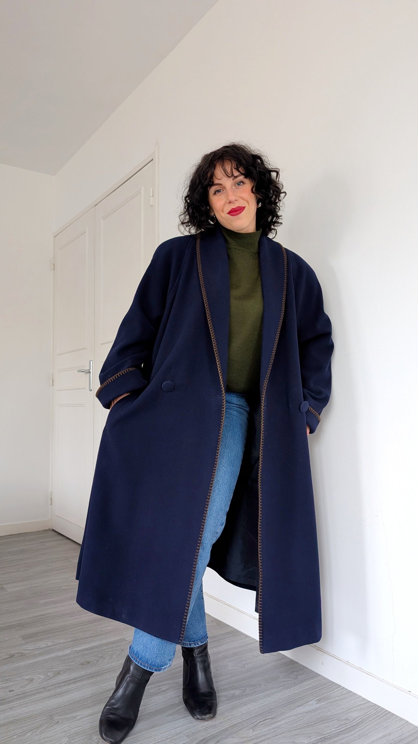 Manteau 60s laine taille jusqu'à un 42