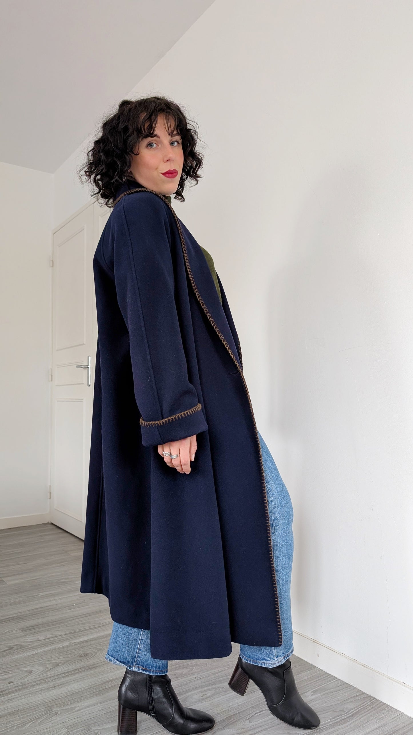 Manteau 60s laine taille jusqu'à un 42