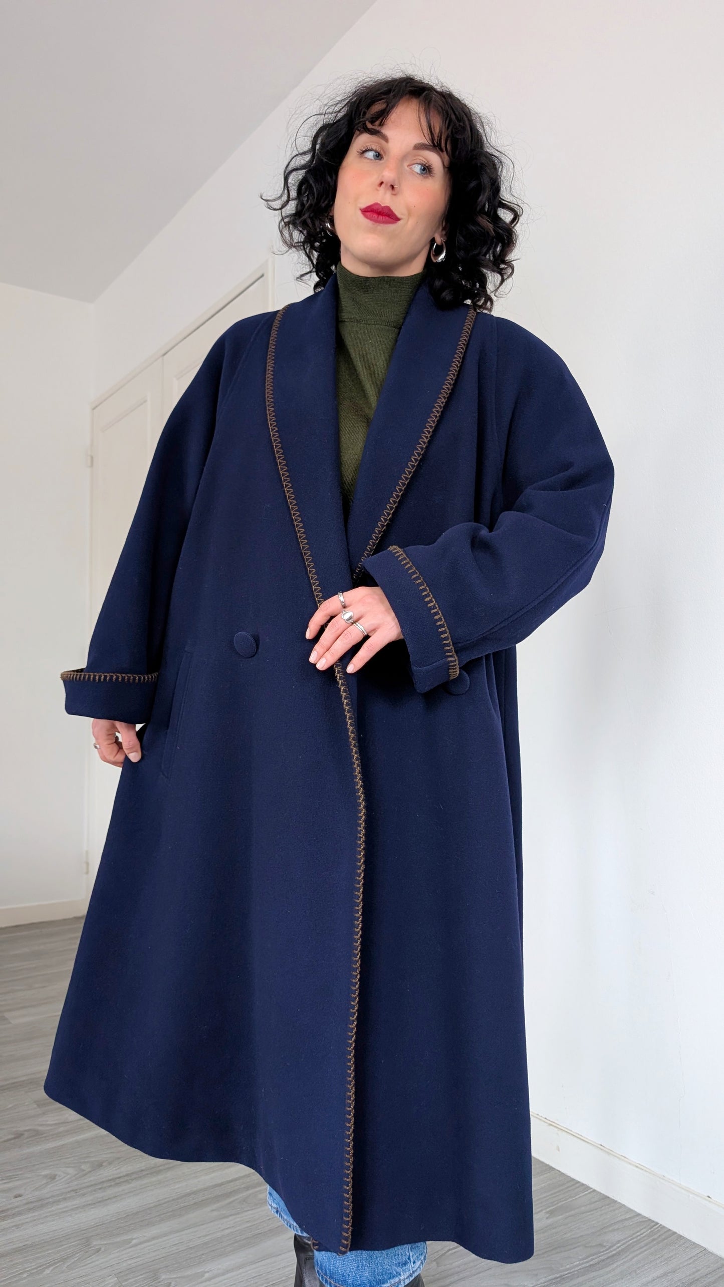 Manteau 60s laine taille jusqu'à un 42