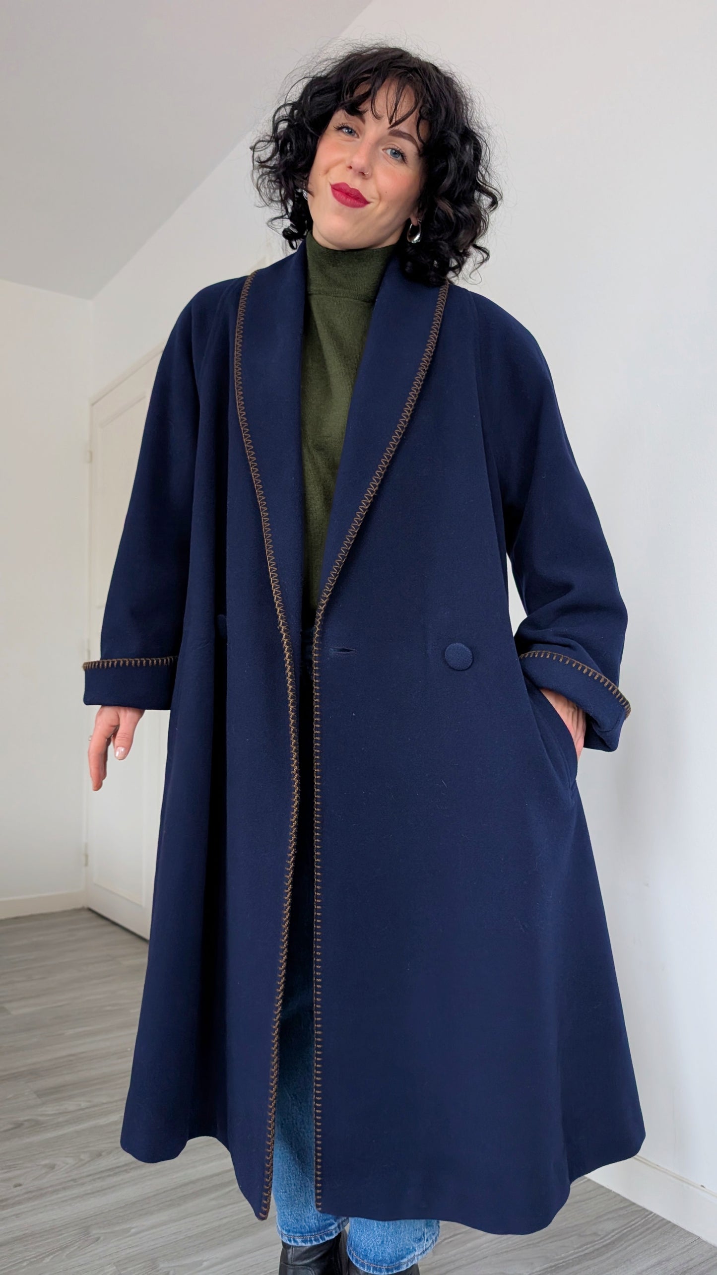 Manteau 60s laine taille jusqu'à un 42
