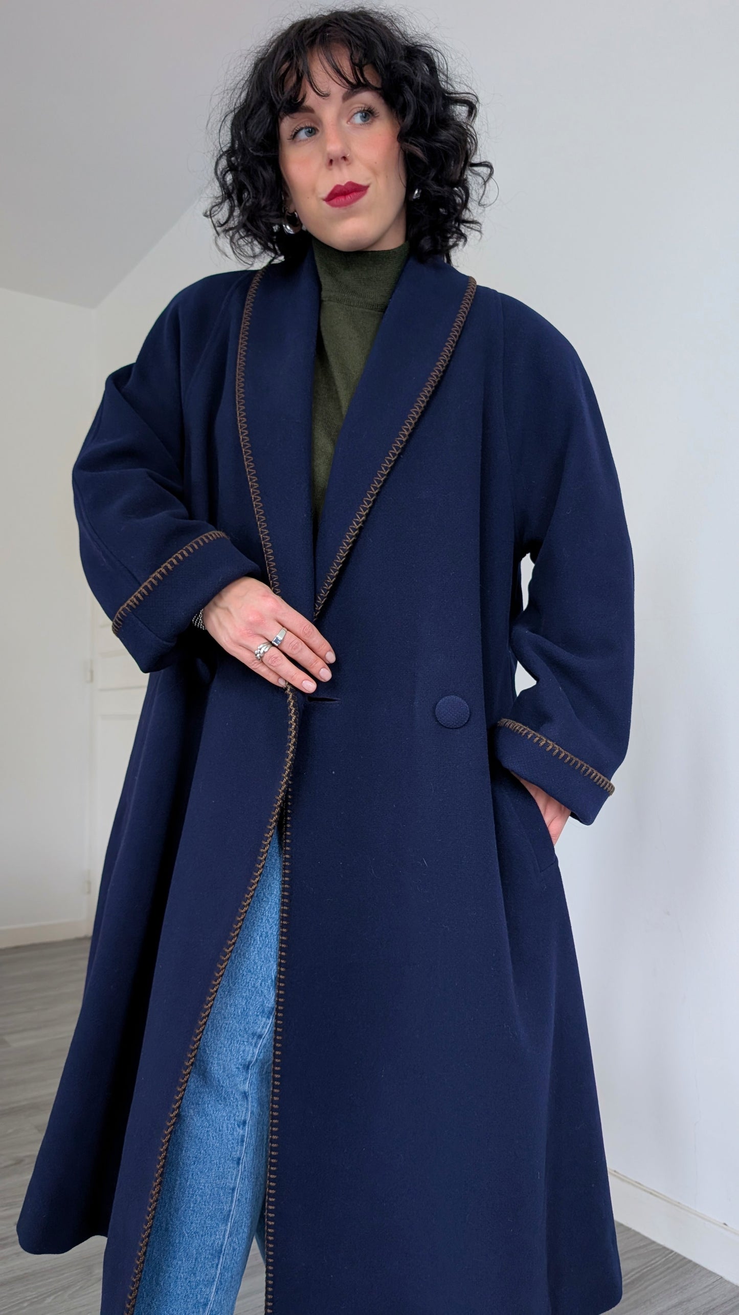 Manteau 60s laine taille jusqu'à un 42