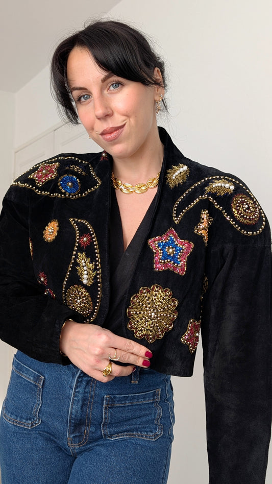 Veste daim 80s T38-40