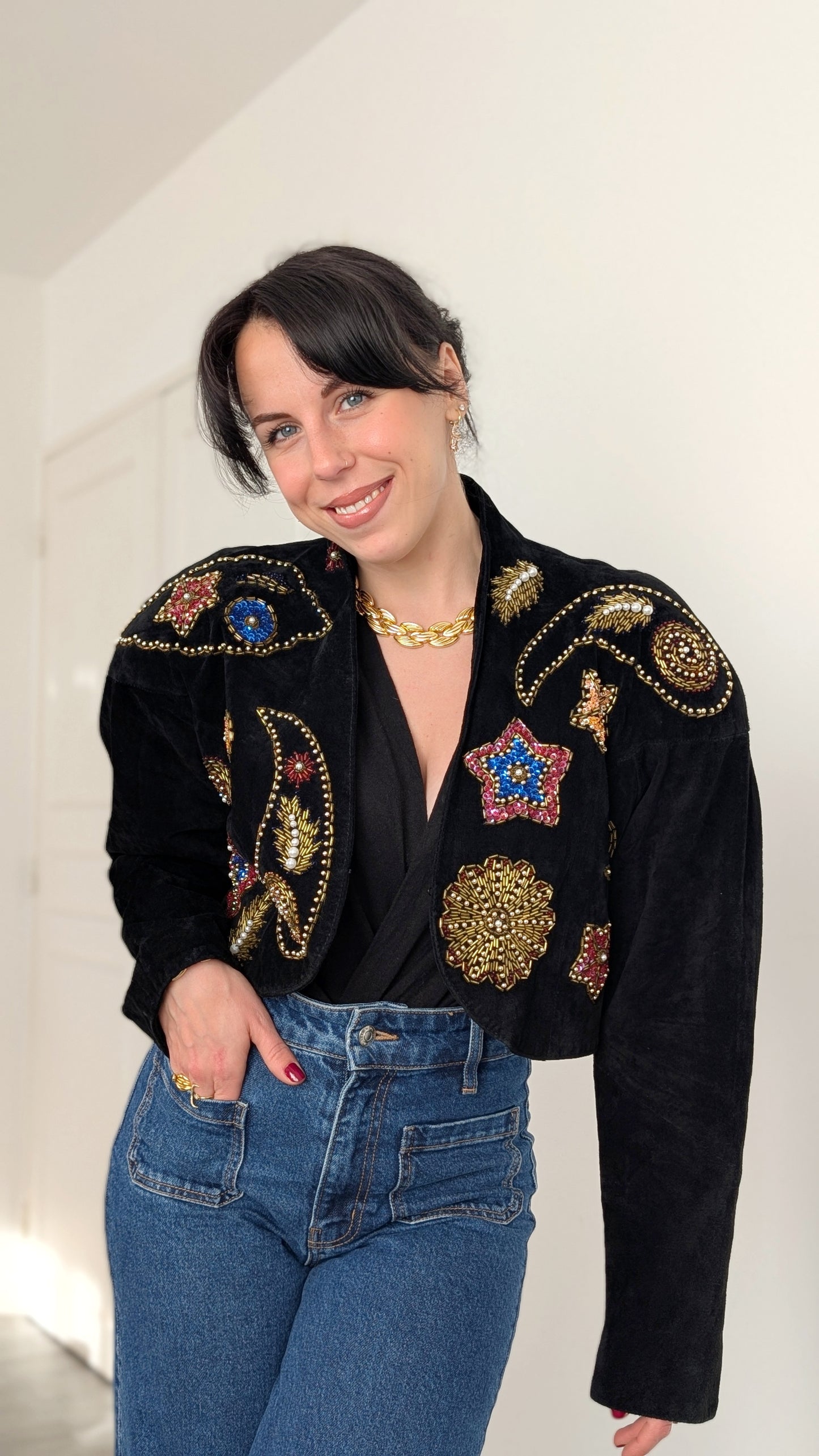 Veste daim 80s T38-40