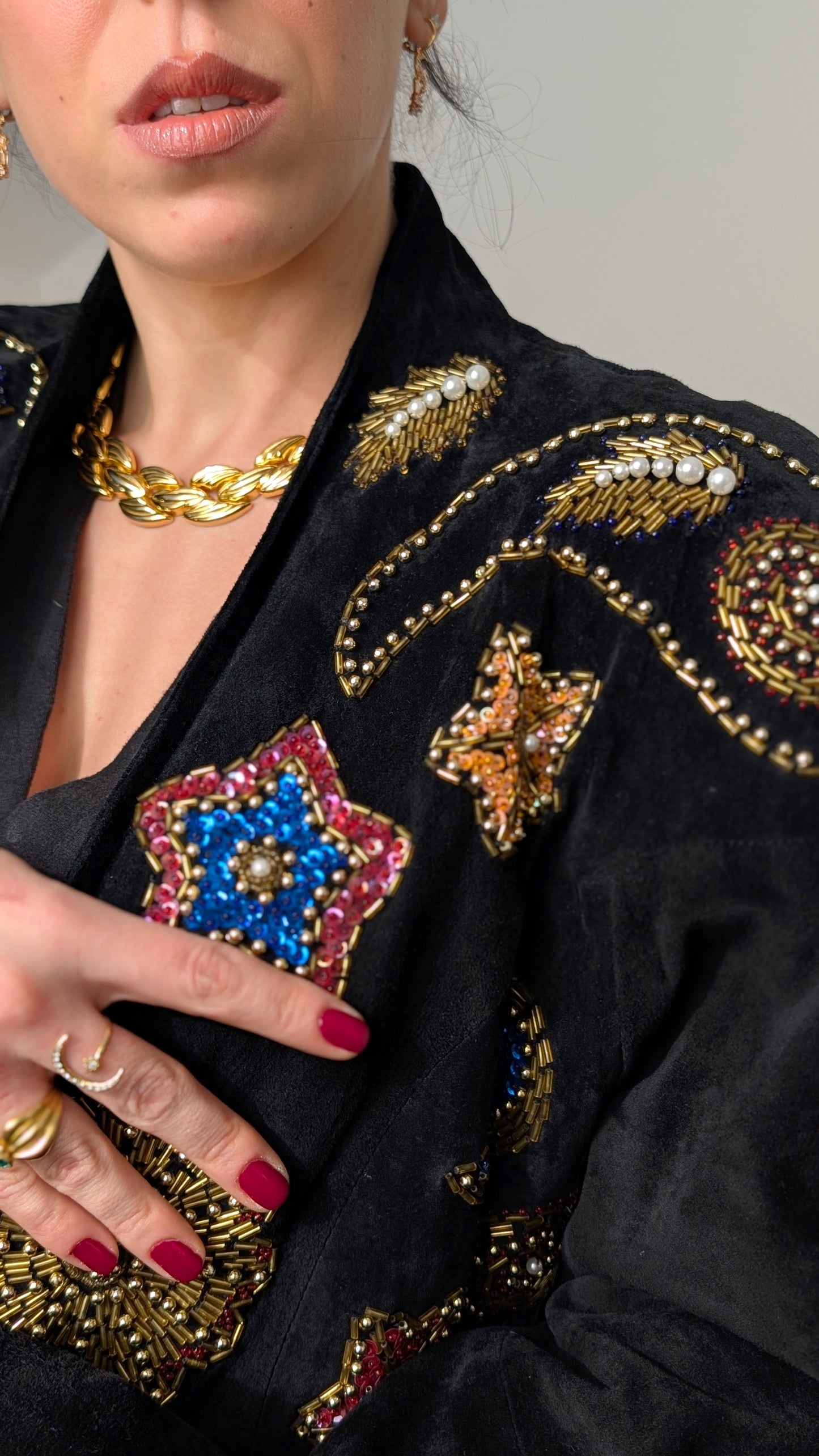 Veste daim 80s T38-40