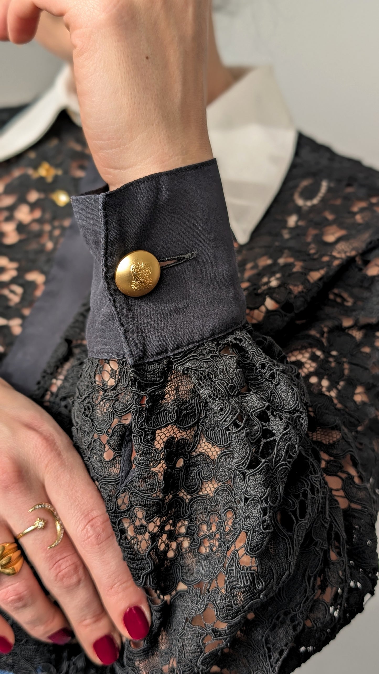 Blouse festive dentelle 80s T38-40