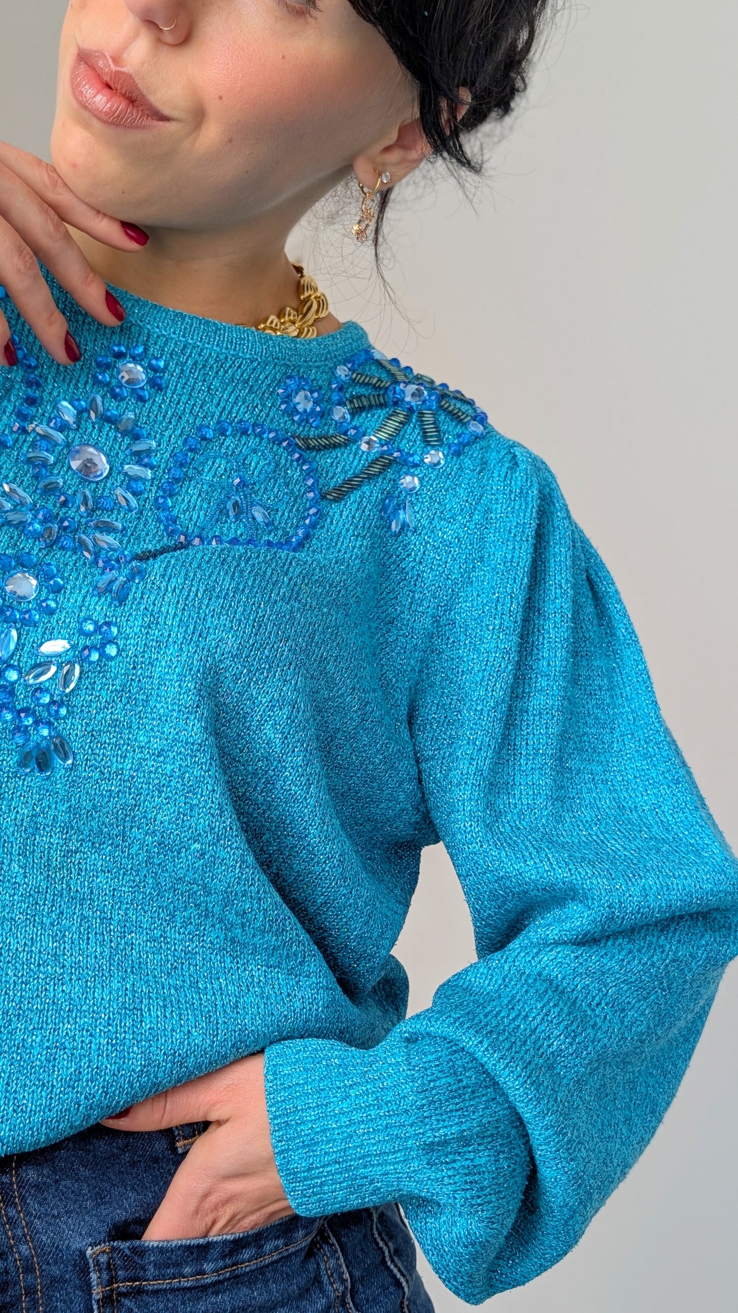 Pull festif avec de la soie T42-44