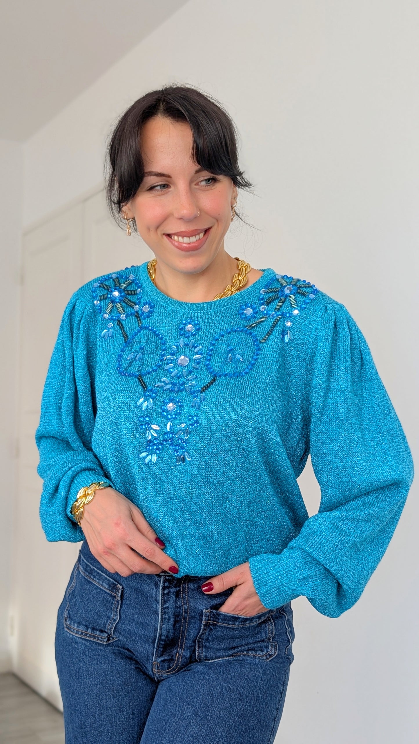 Pull festif avec de la soie T42-44