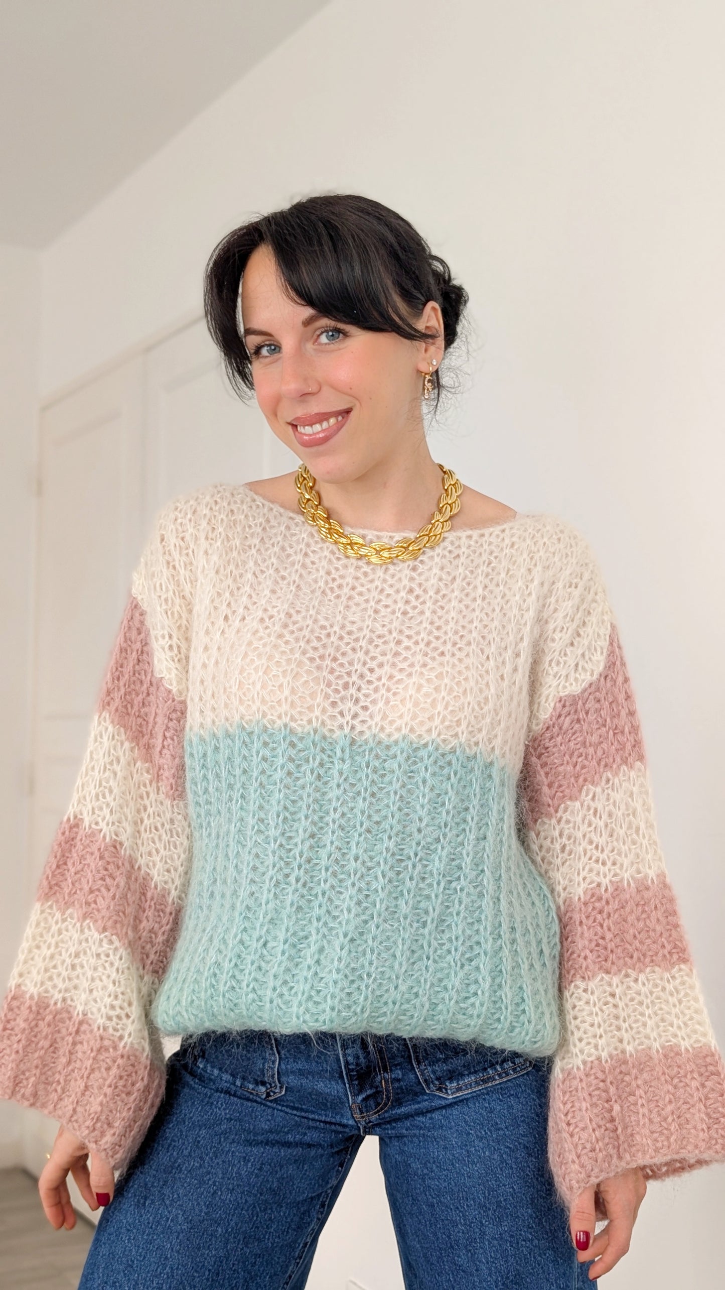 Pull fait main kid mohair jusqu'à T44