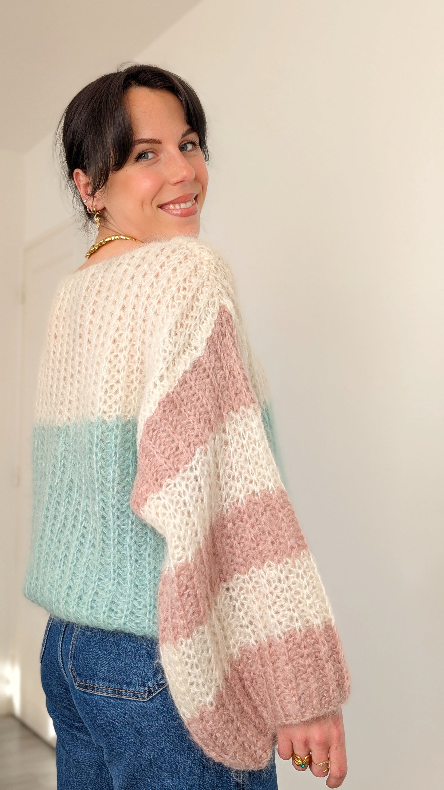 Pull fait main kid mohair jusqu'à T44