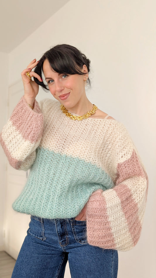 Pull fait main kid mohair jusqu'à T44