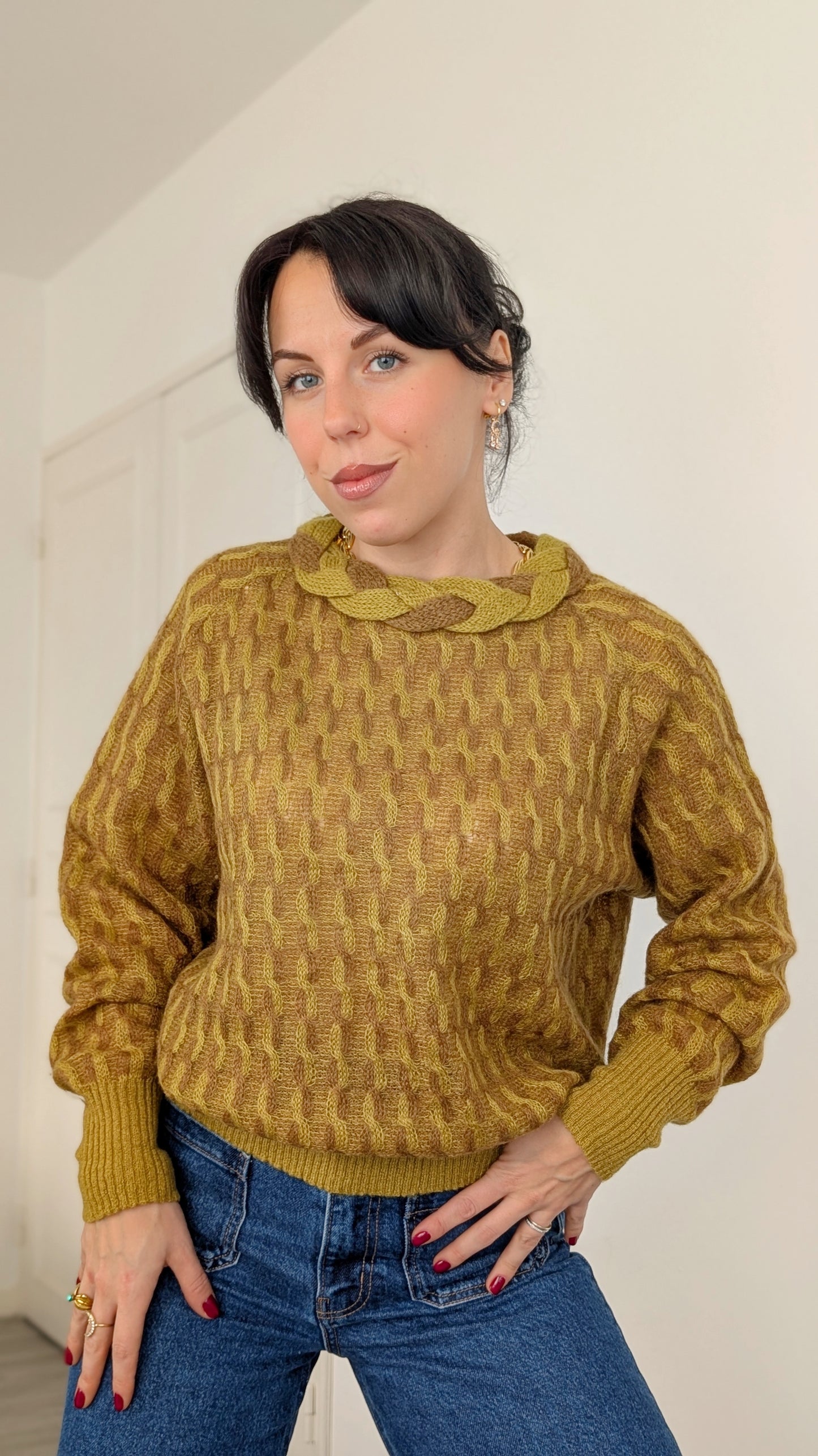 Pull 80s mohair doux jusqu'à taille 42