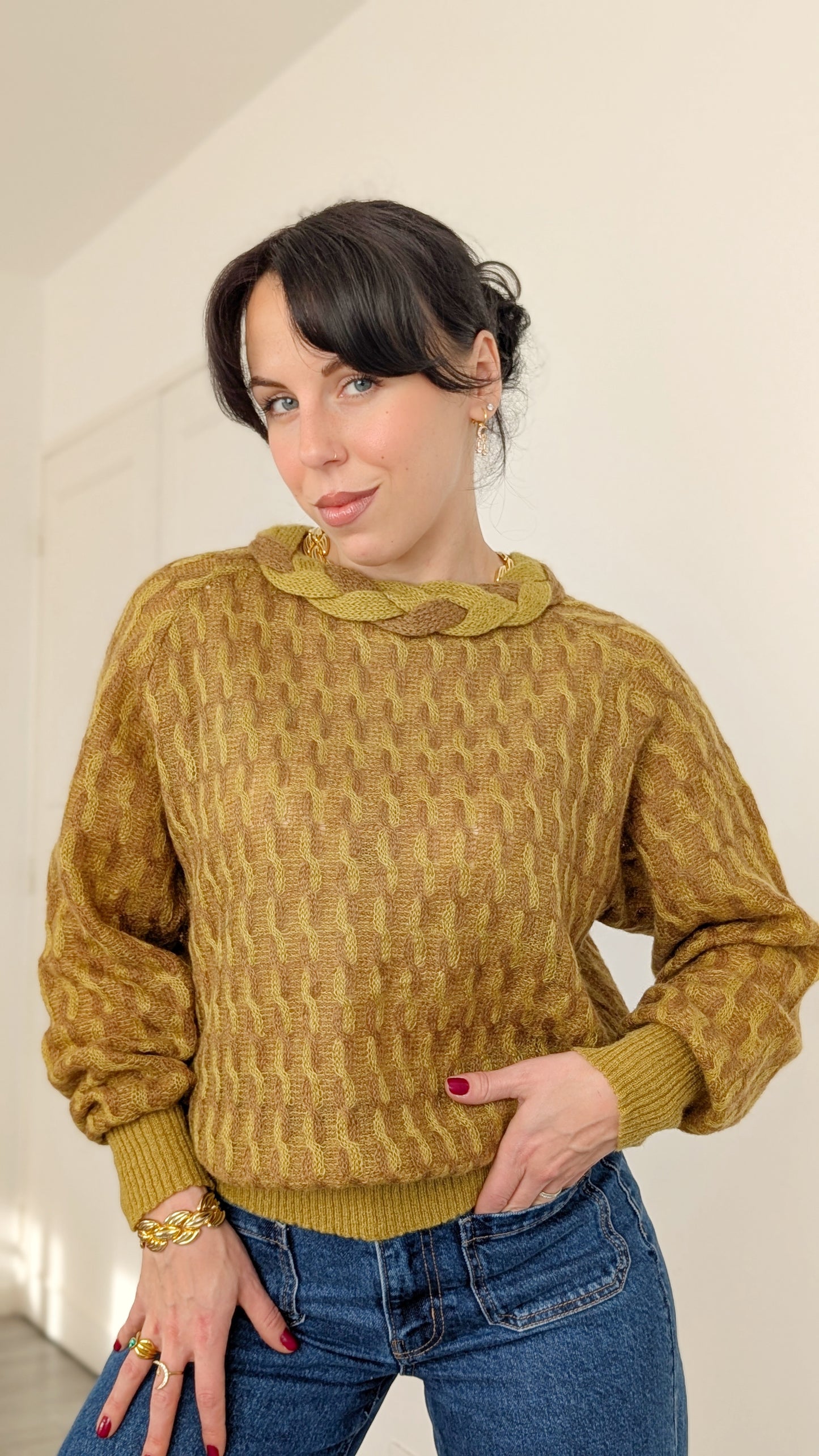 Pull 80s mohair doux jusqu'à taille 42