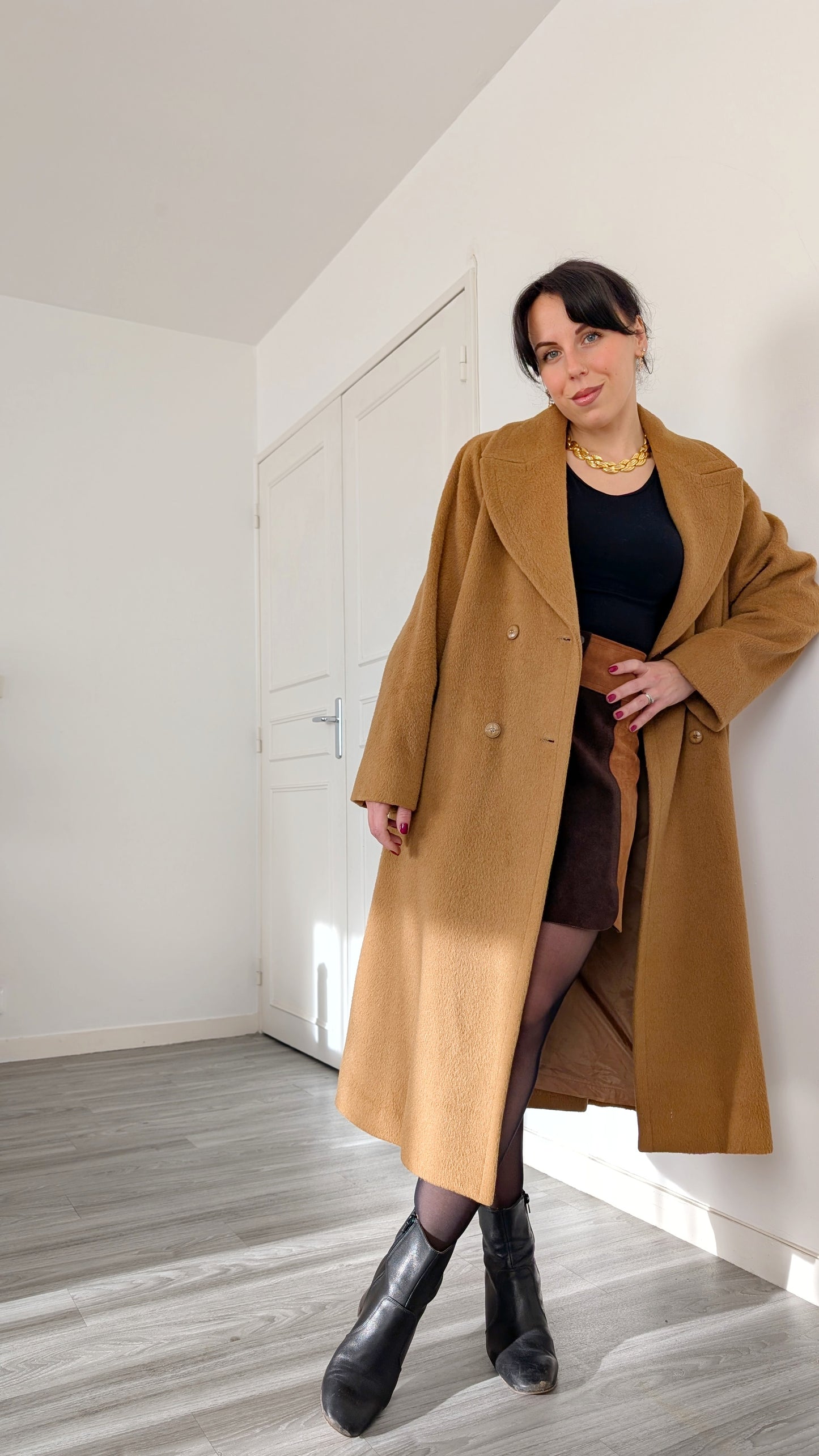 Manteau laine et alpaca 80s jusqu'à une T40