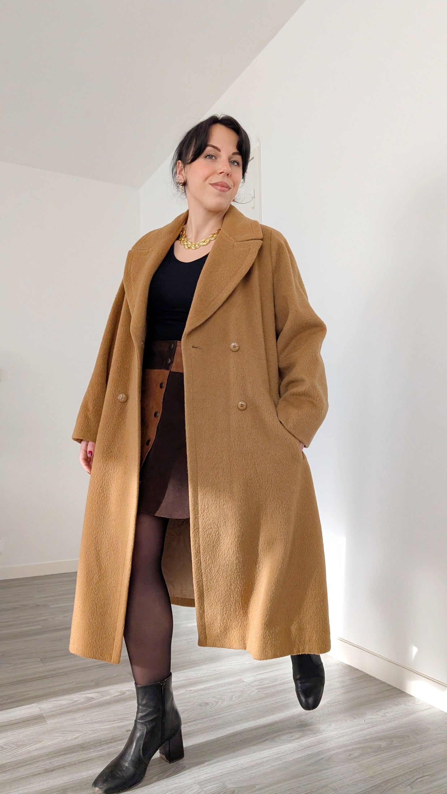 Manteau laine et alpaca 80s jusqu'à une T40