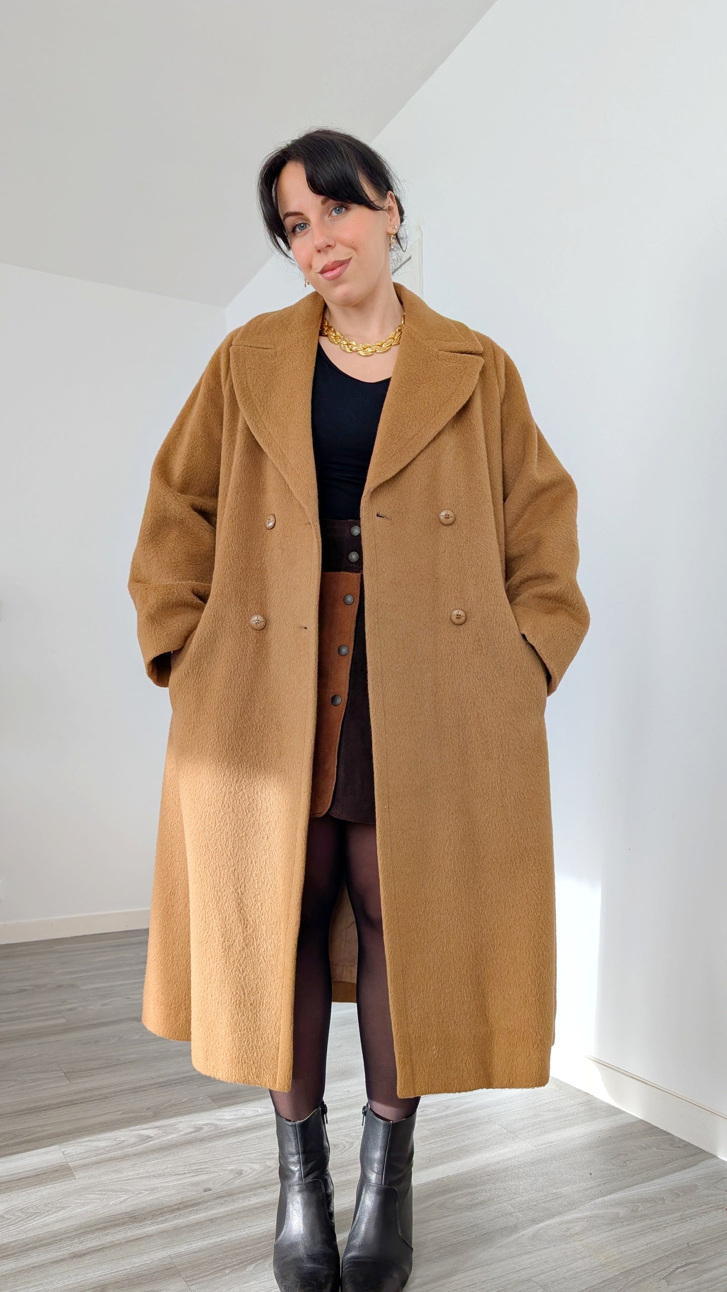 Manteau laine et alpaca 80s jusqu'à une T40