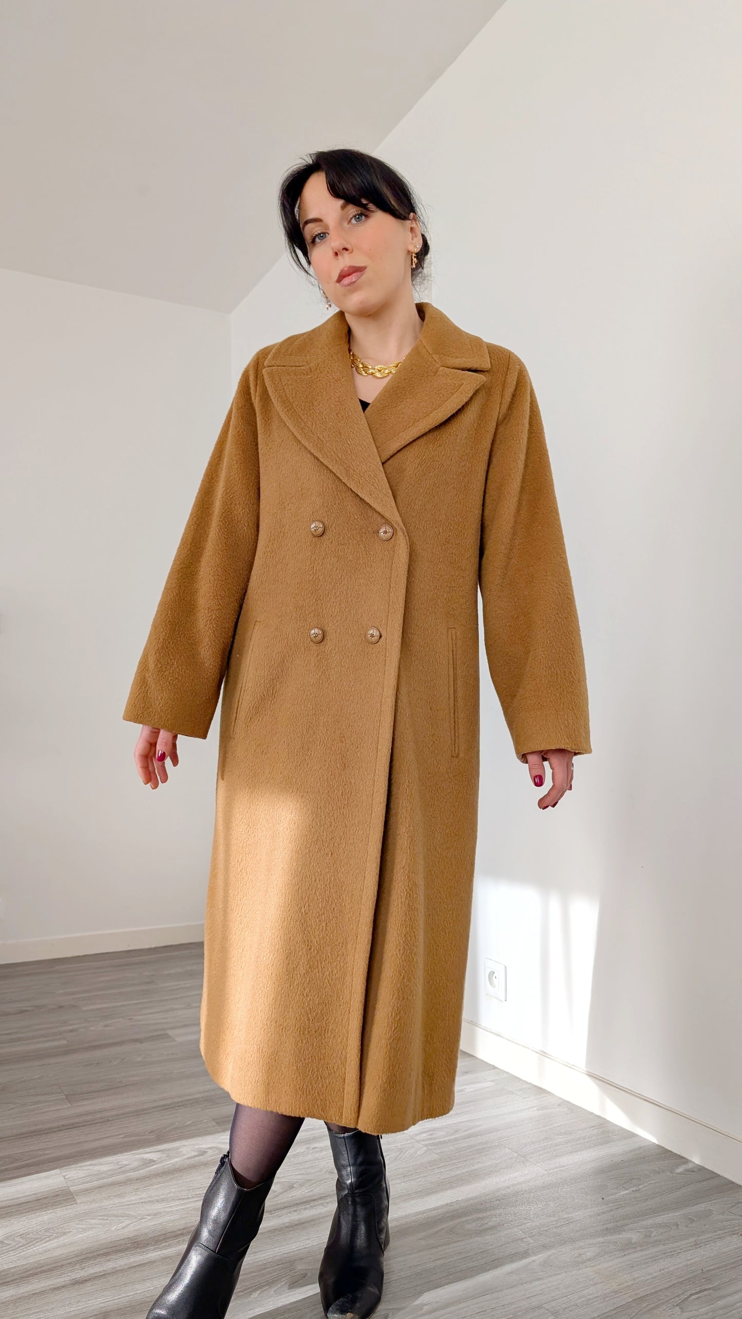 Manteau laine et alpaca 80s jusqu'à une T40