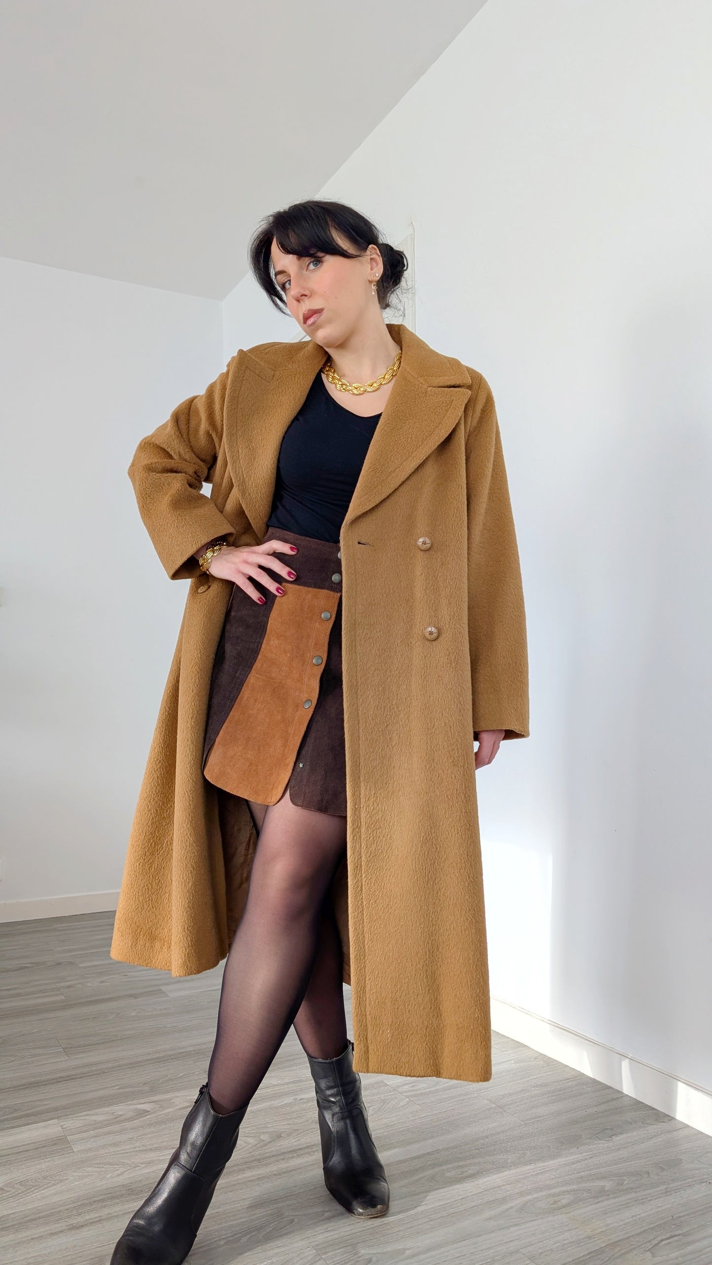 Manteau laine et alpaca 80s jusqu'à une T40