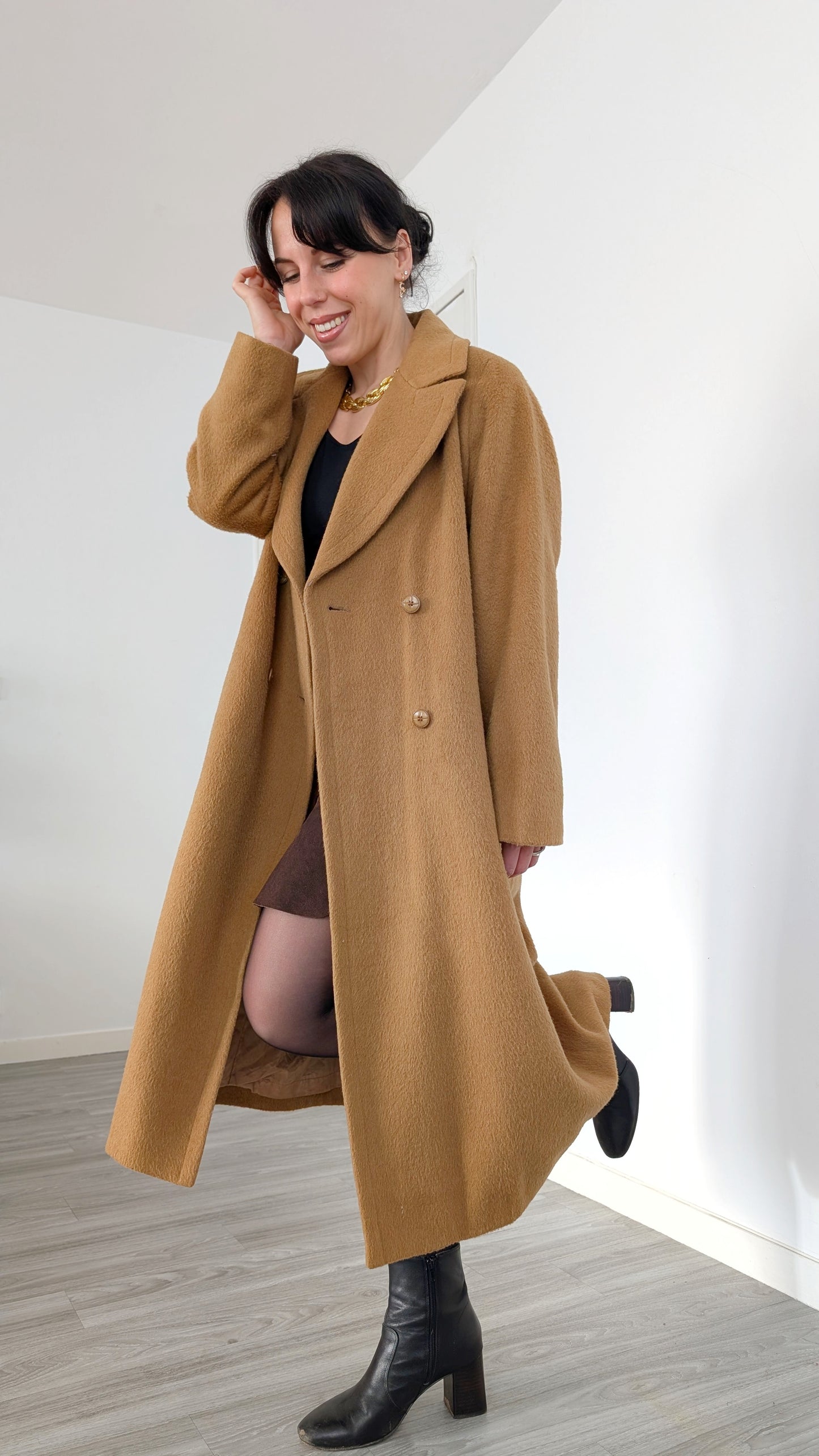 Manteau laine et alpaca 80s jusqu'à une T40