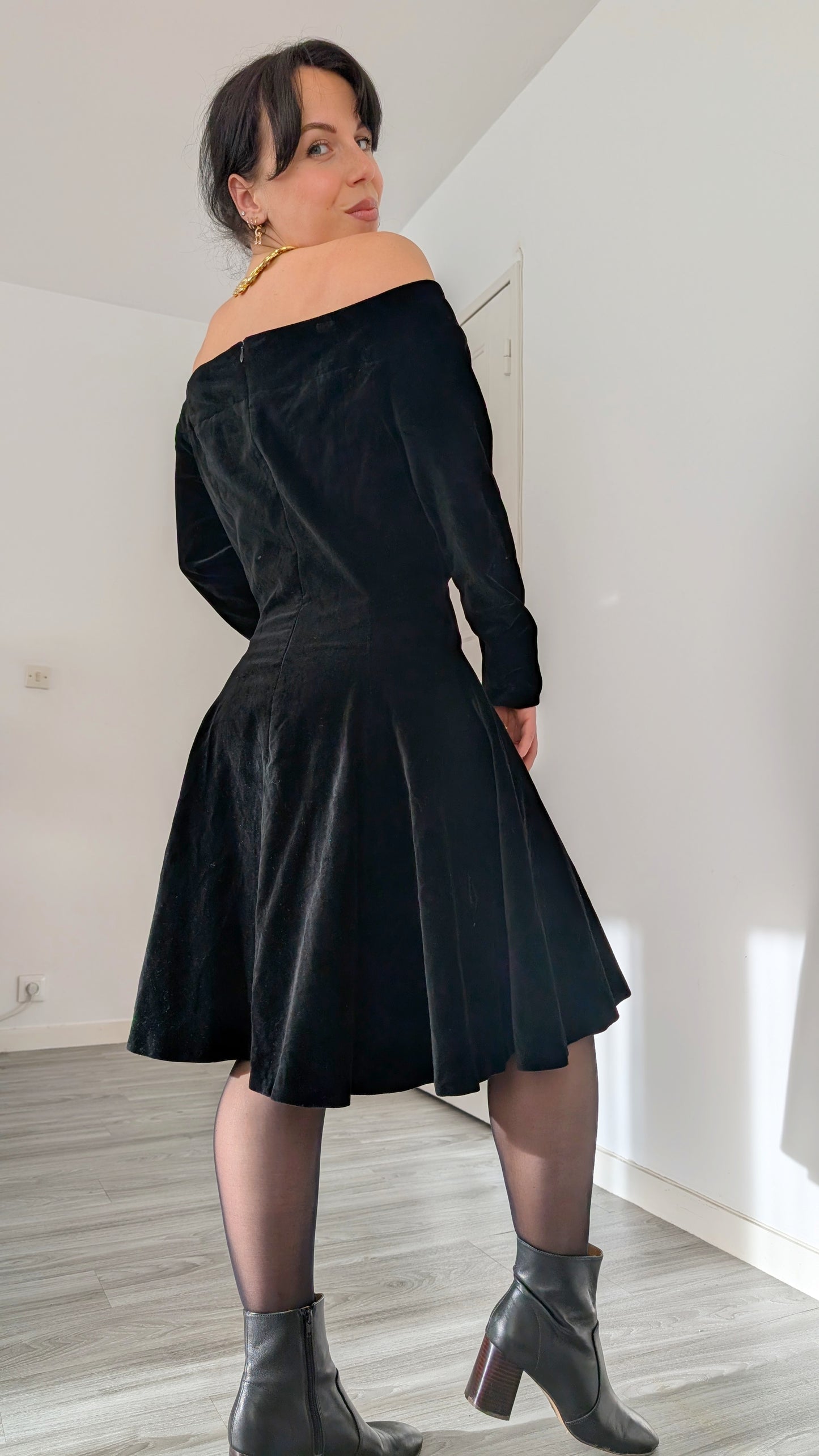 Robe 80s velours de coton T38