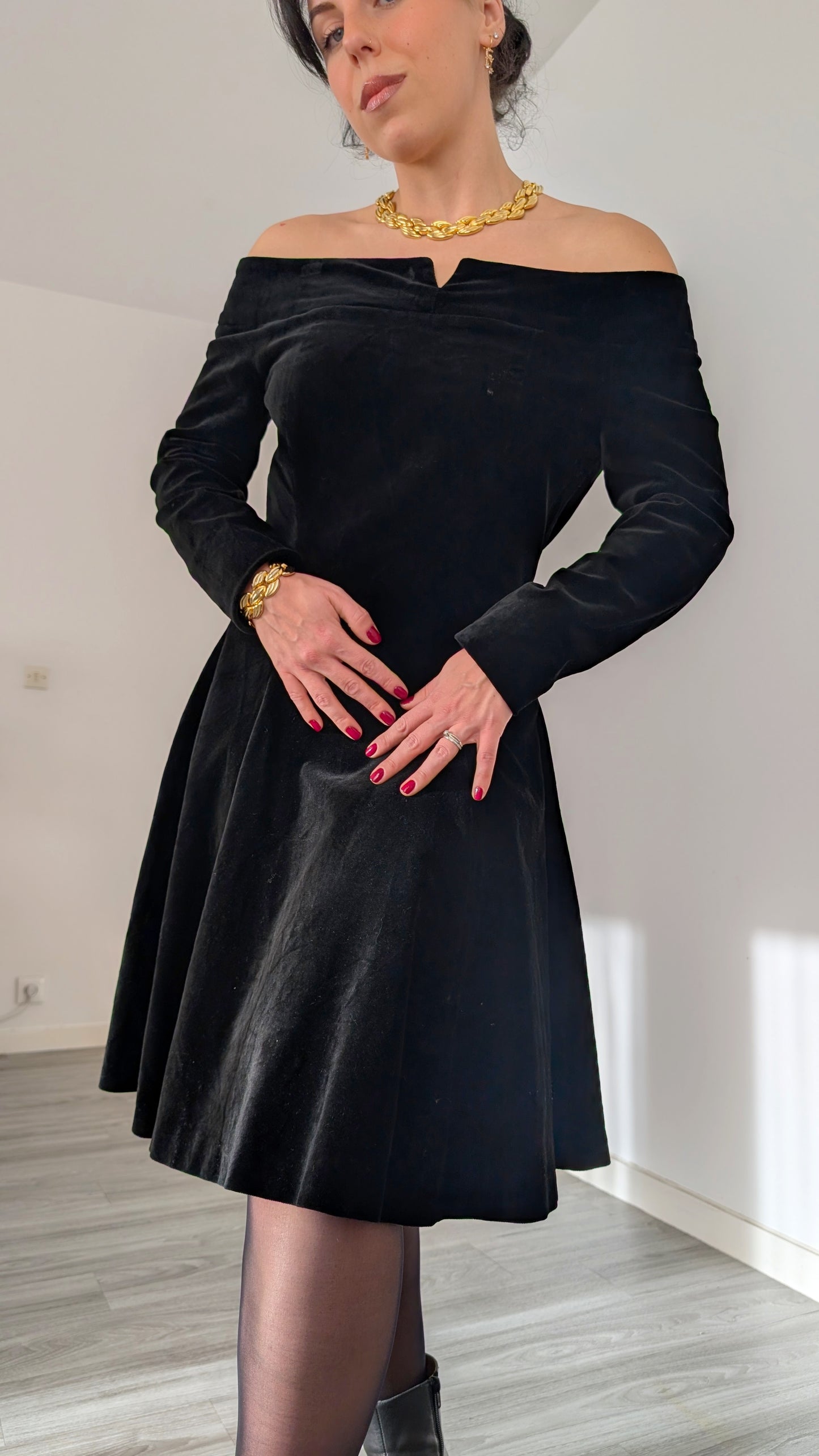 Robe 80s velours de coton T38