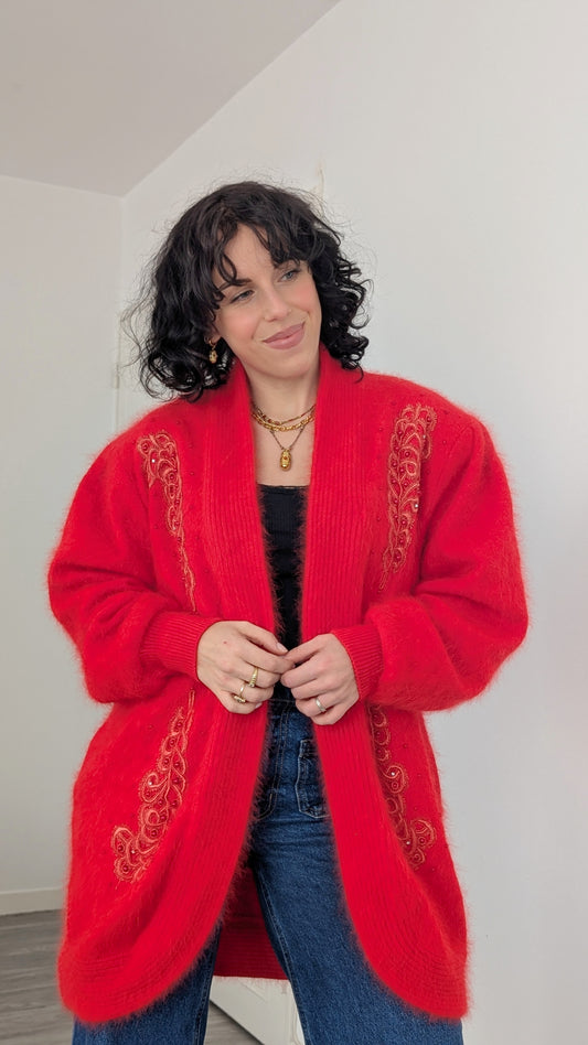 Cardigan 80s angora T42