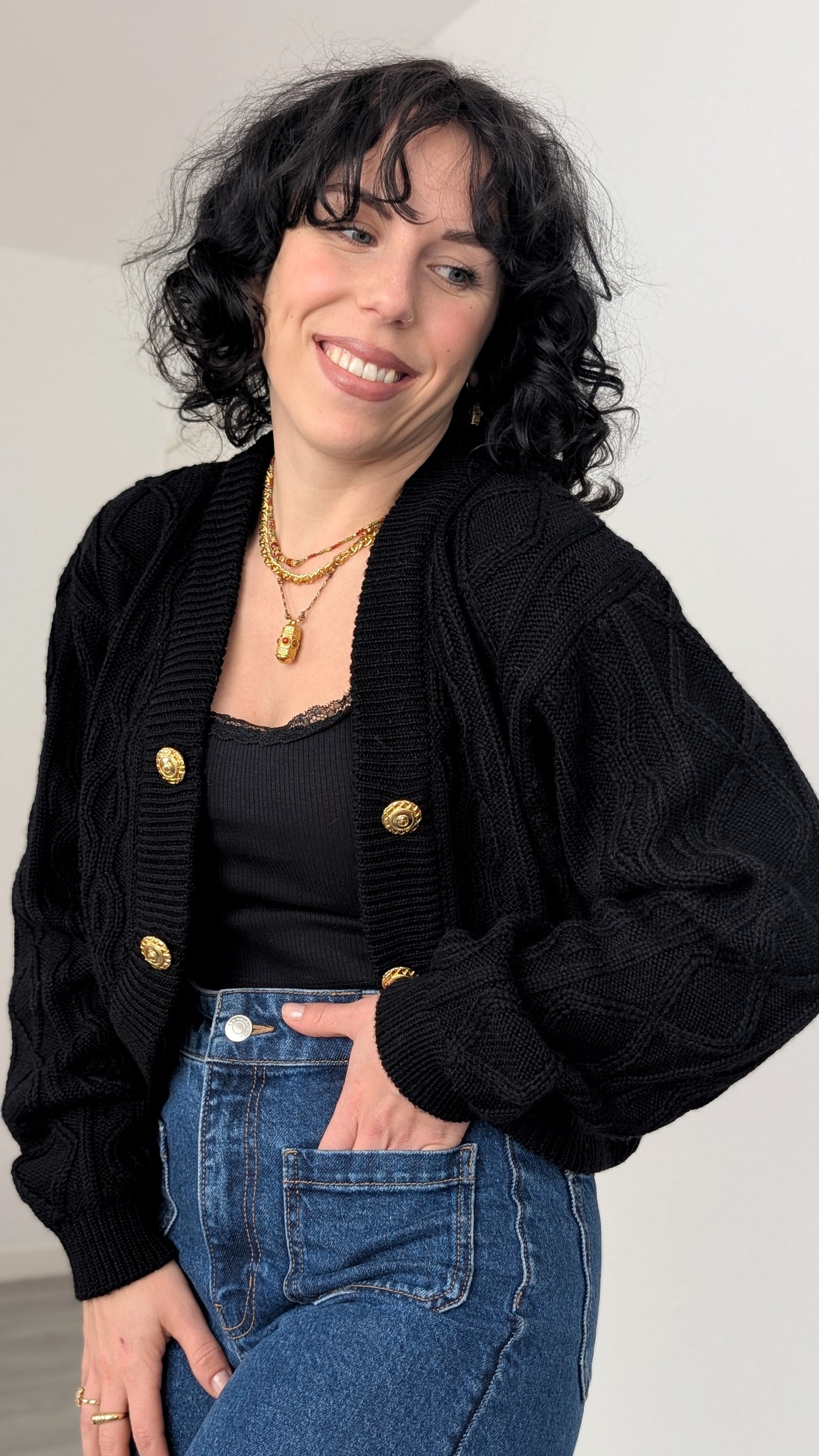 Cardigan court laine douce du 34 au 42