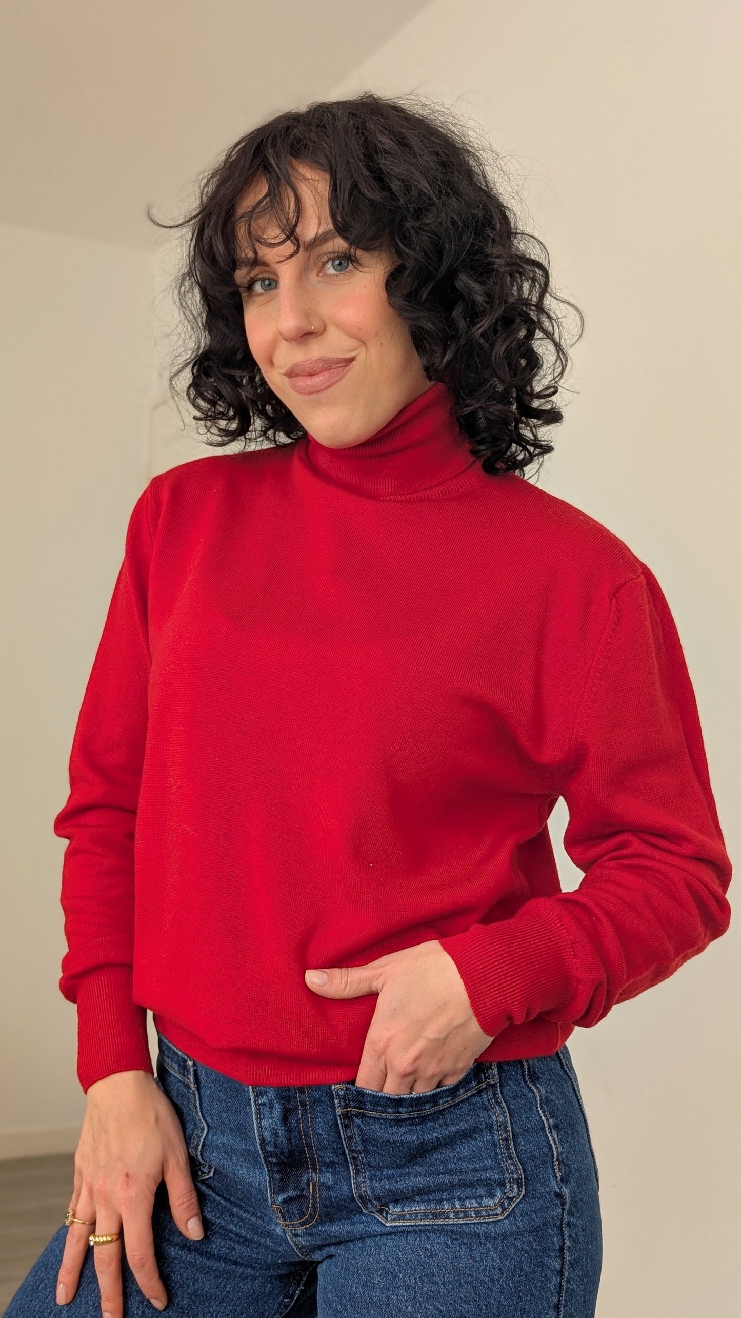 Pull col roulé pure laine T38-40