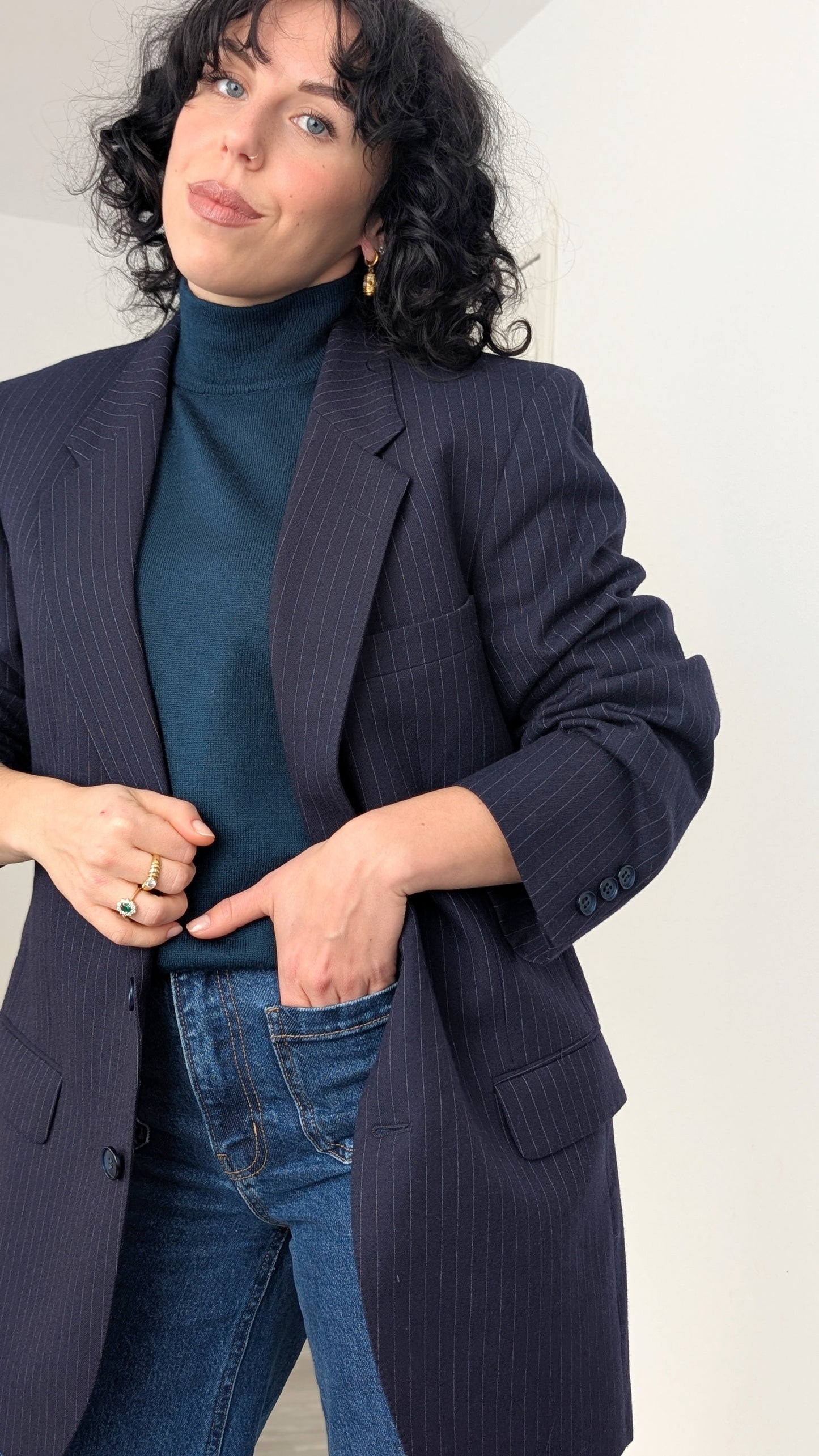 Blazer masculin rayé pure laine T40-42