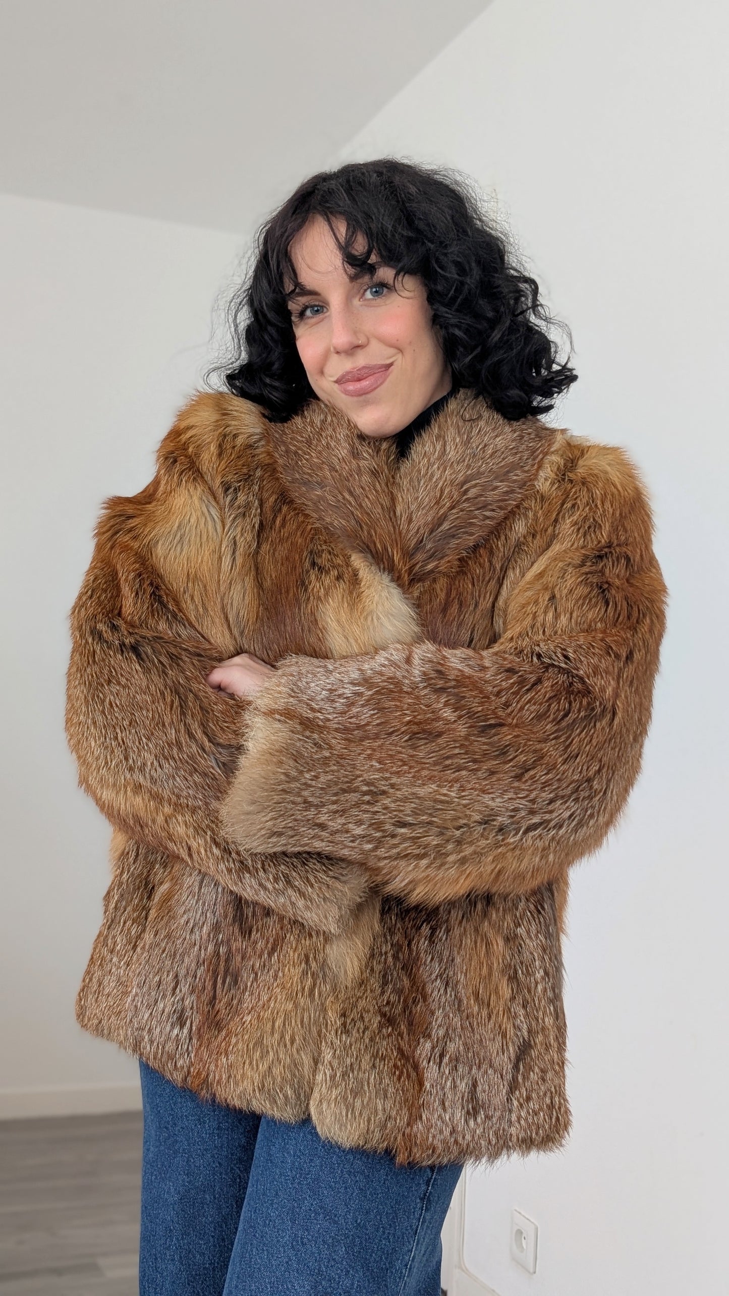 Manteau fourrure 80s T38(M)-40(L)