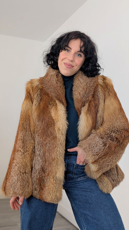 Manteau fourrure 80s T38(M)-40(L)