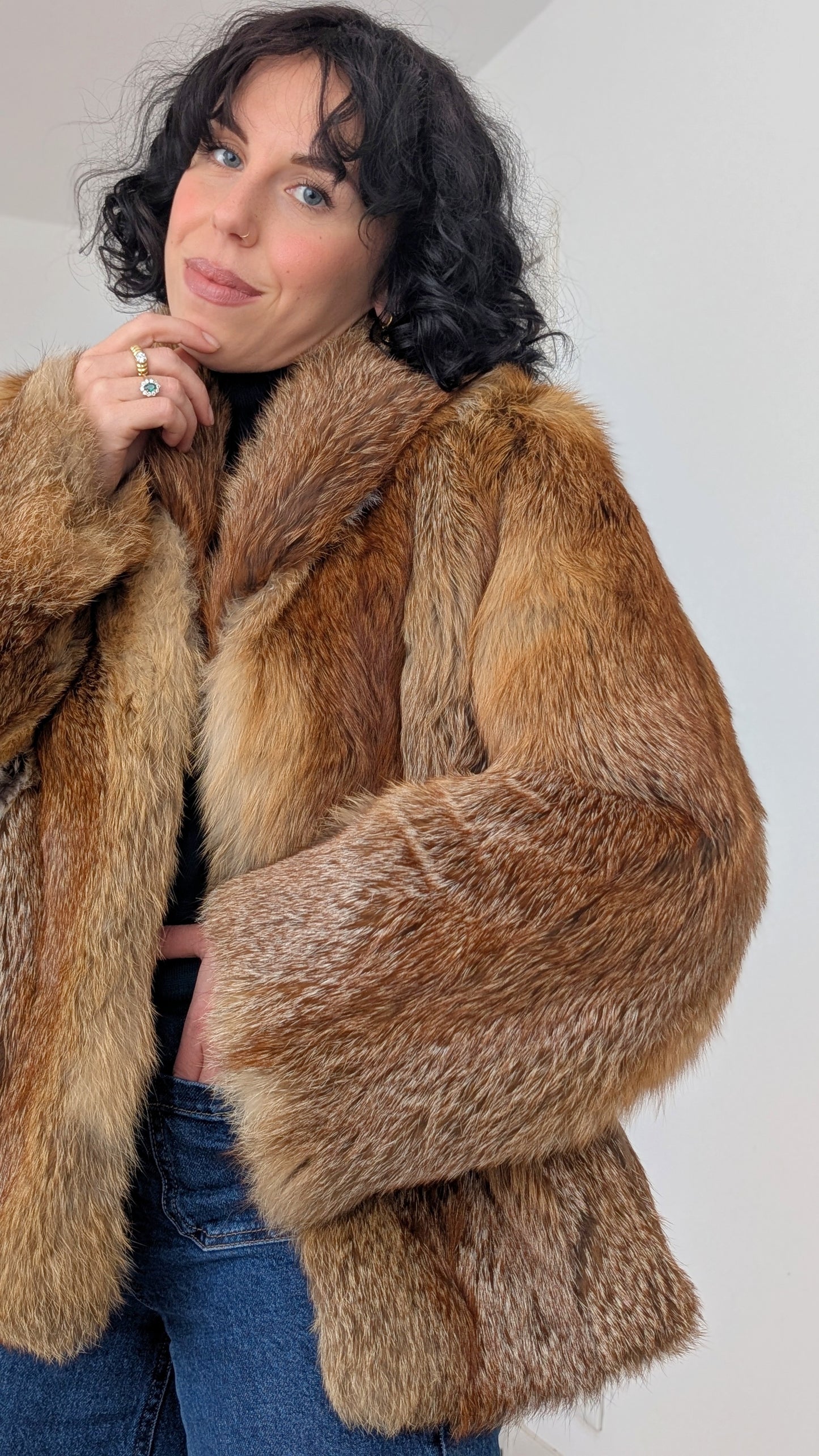 Manteau fourrure 80s T38(M)-40(L)