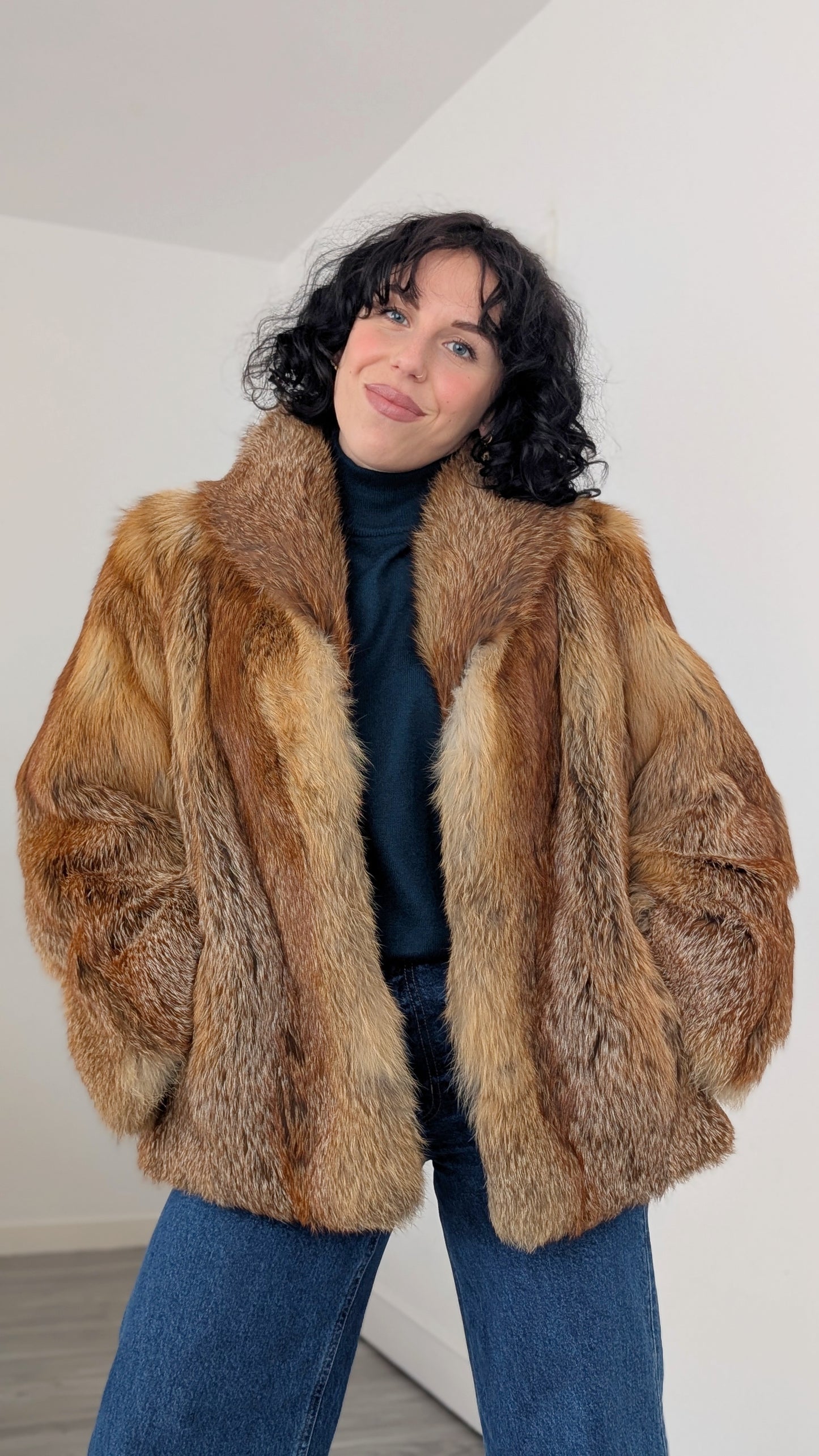 Manteau fourrure 80s T38(M)-40(L)