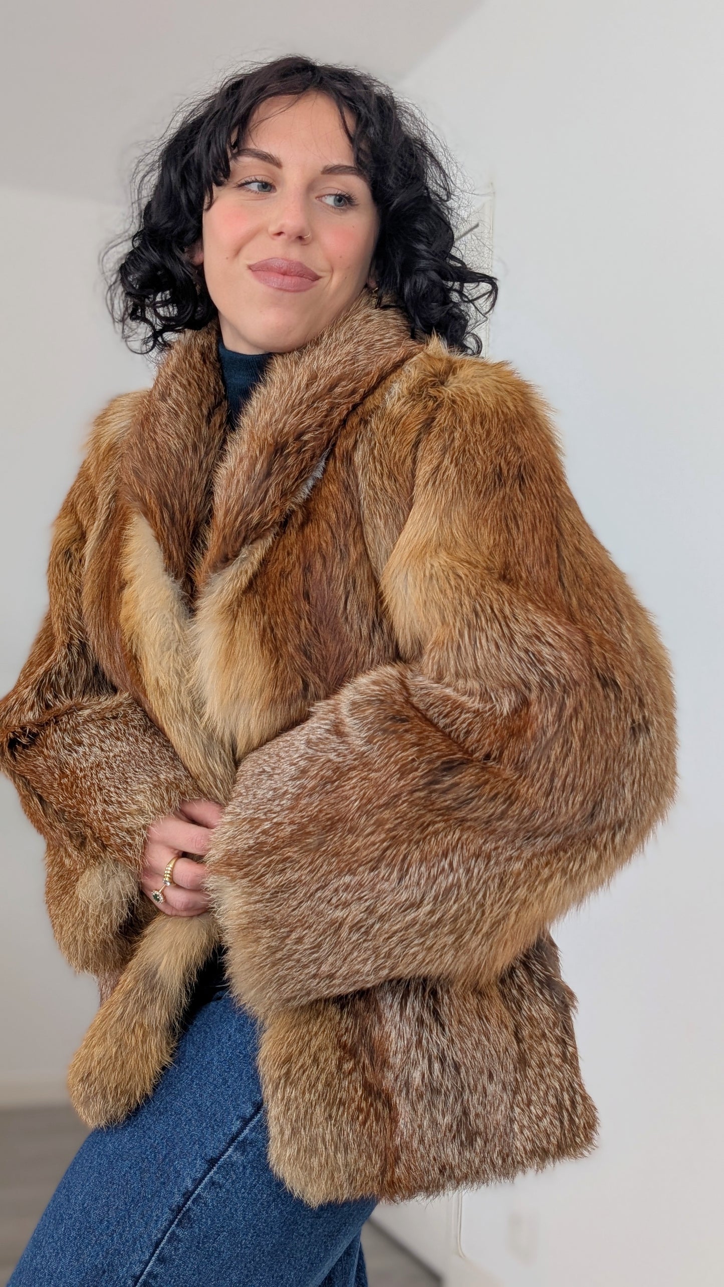 Manteau fourrure 80s T38(M)-40(L)