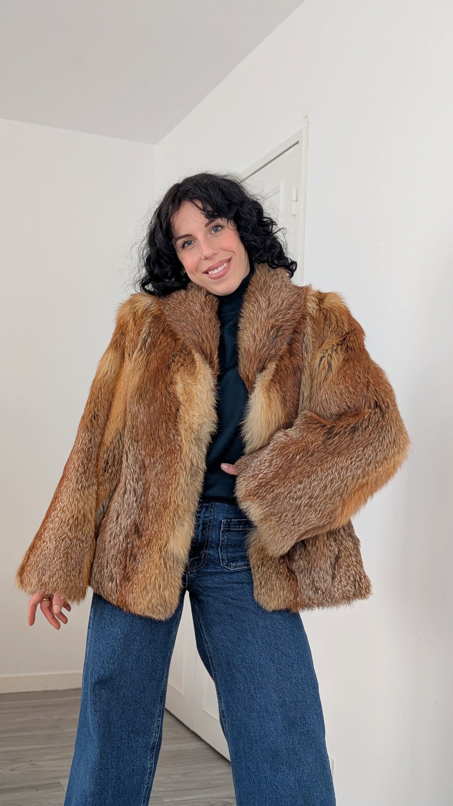 Manteau fourrure 80s T38(M)-40(L)