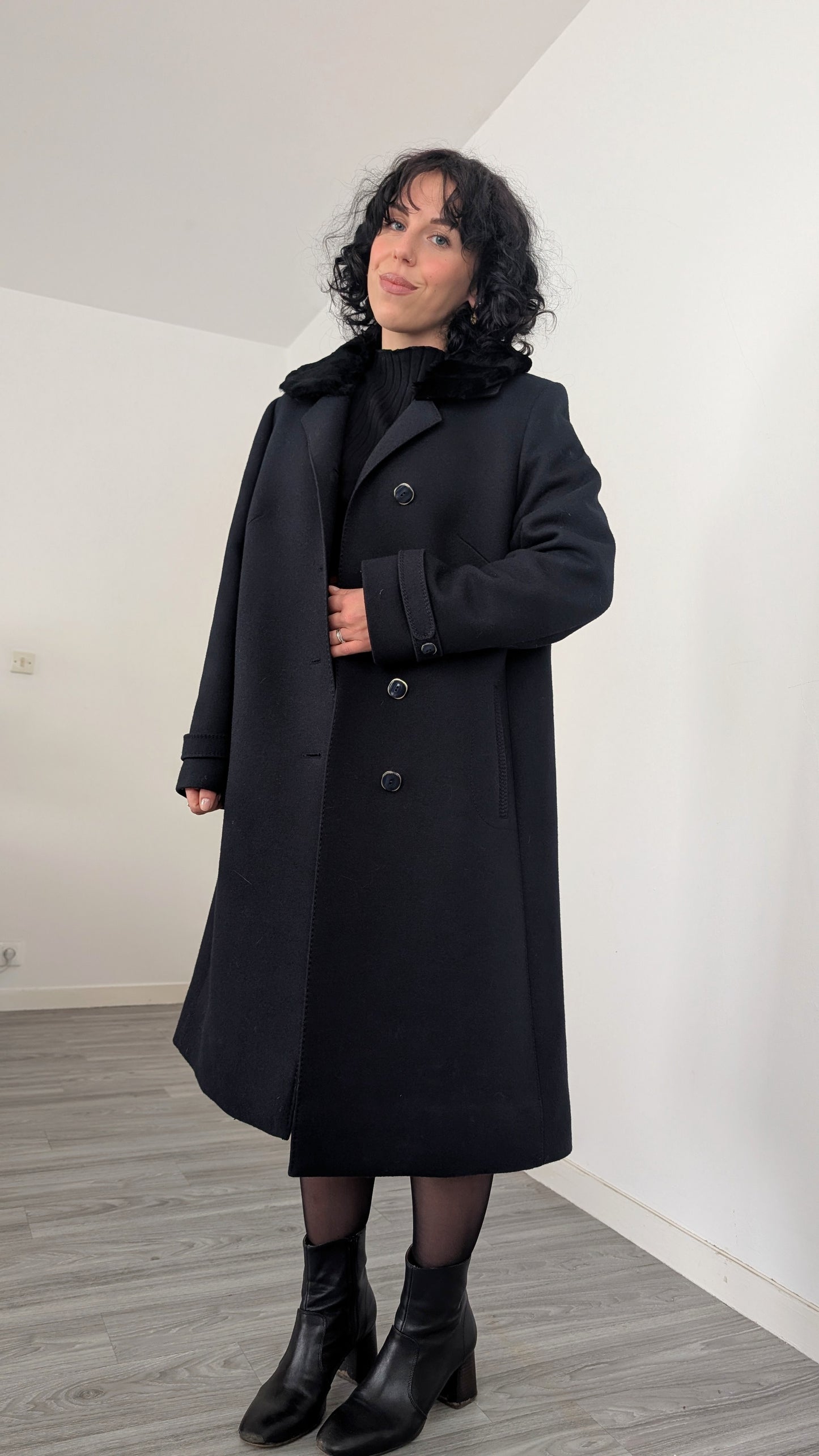 Manteau 60s pure laine T40-42