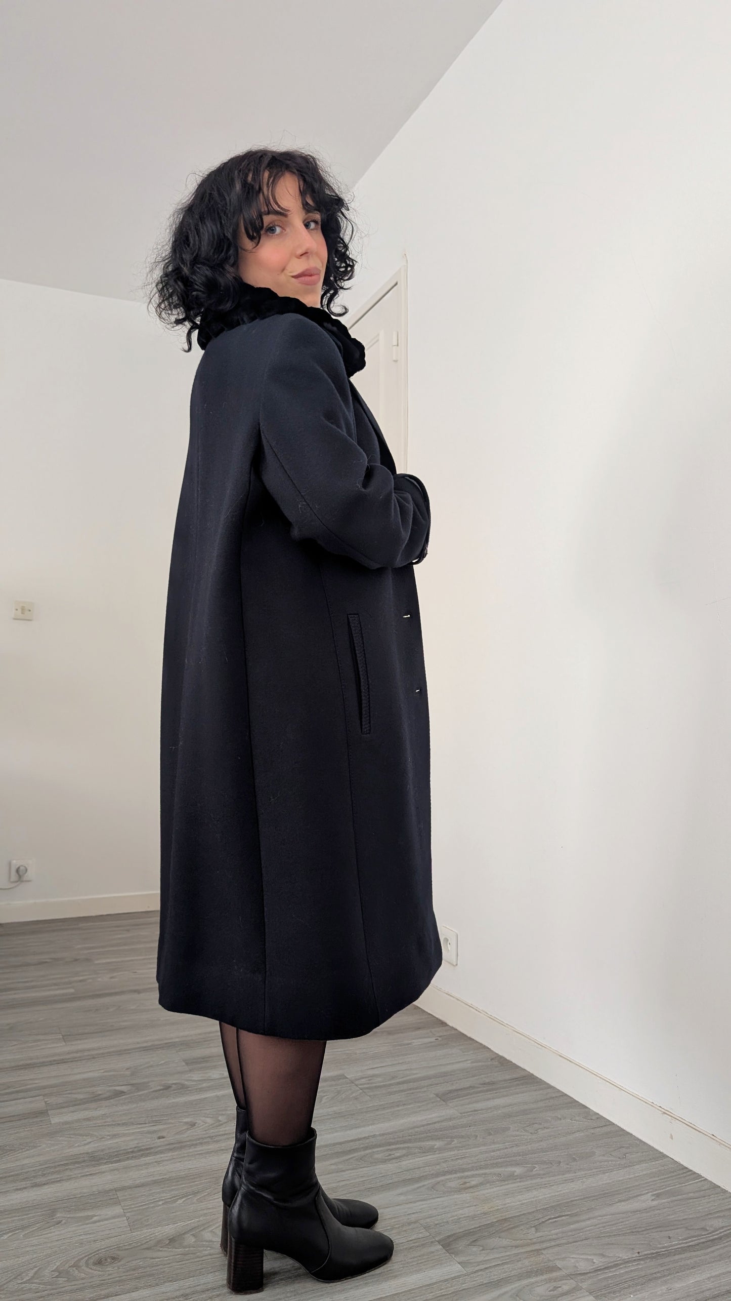 Manteau 60s pure laine T40-42