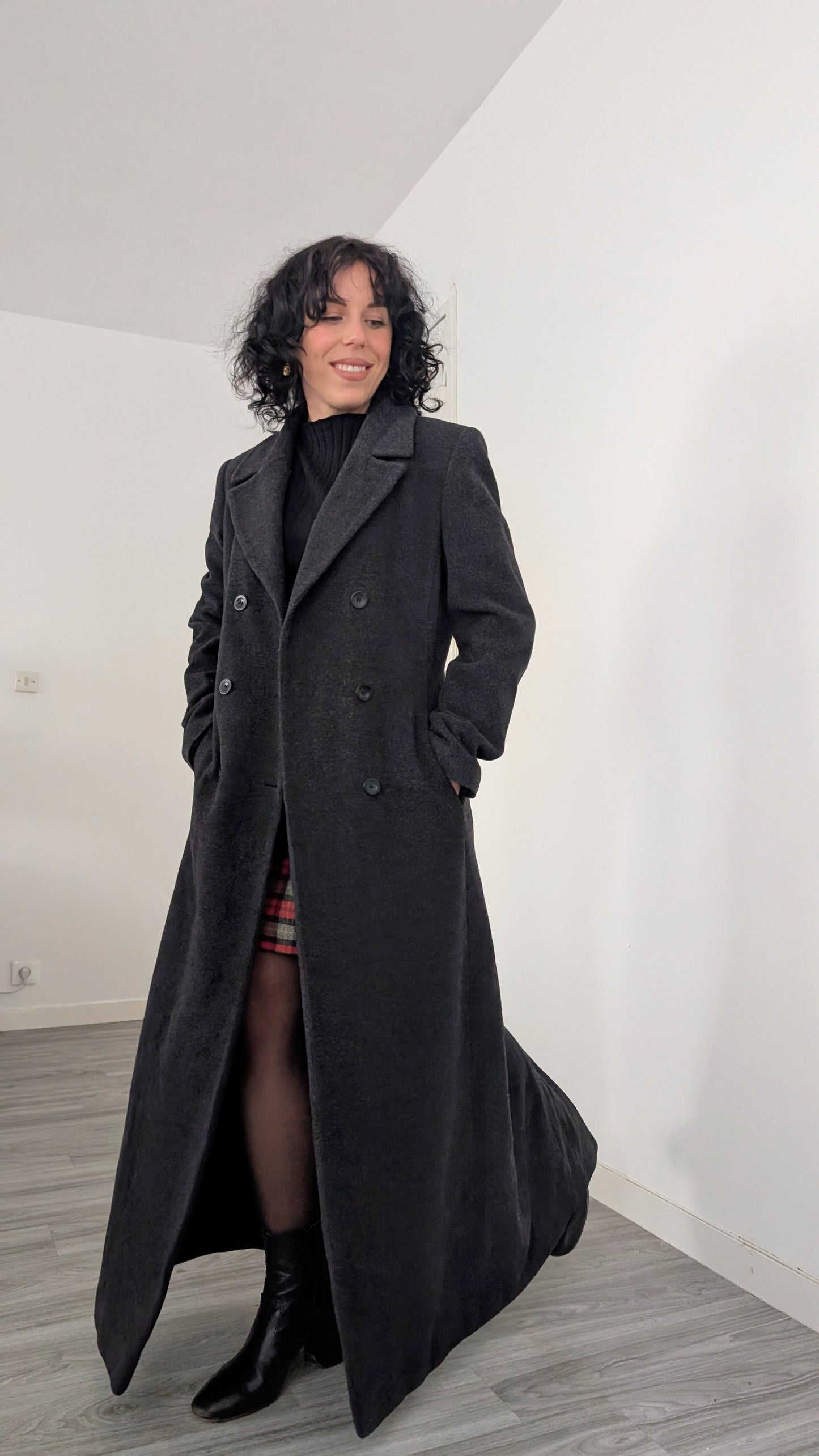 Manteau long laine T36-38