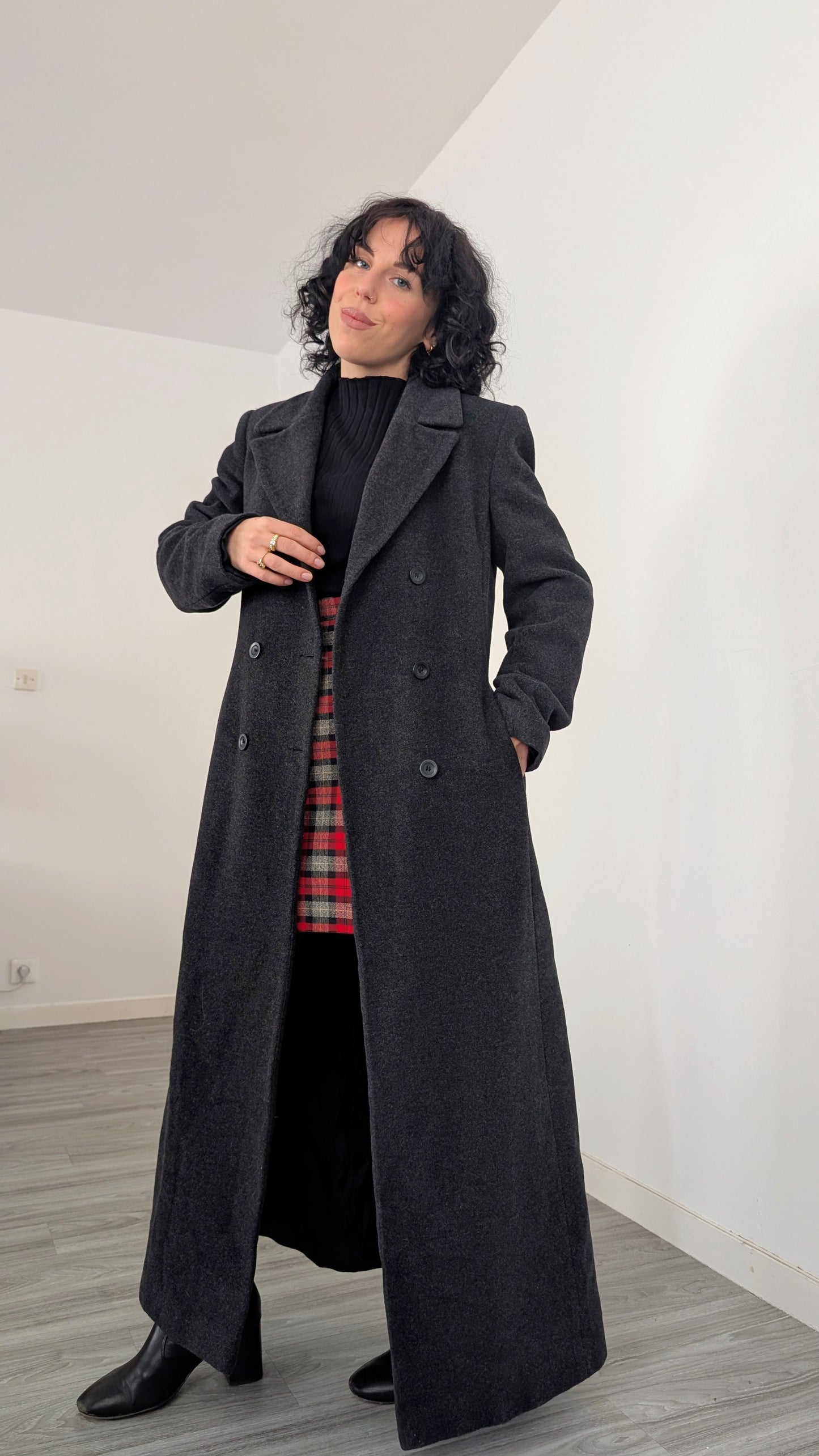 Manteau long laine T36-38