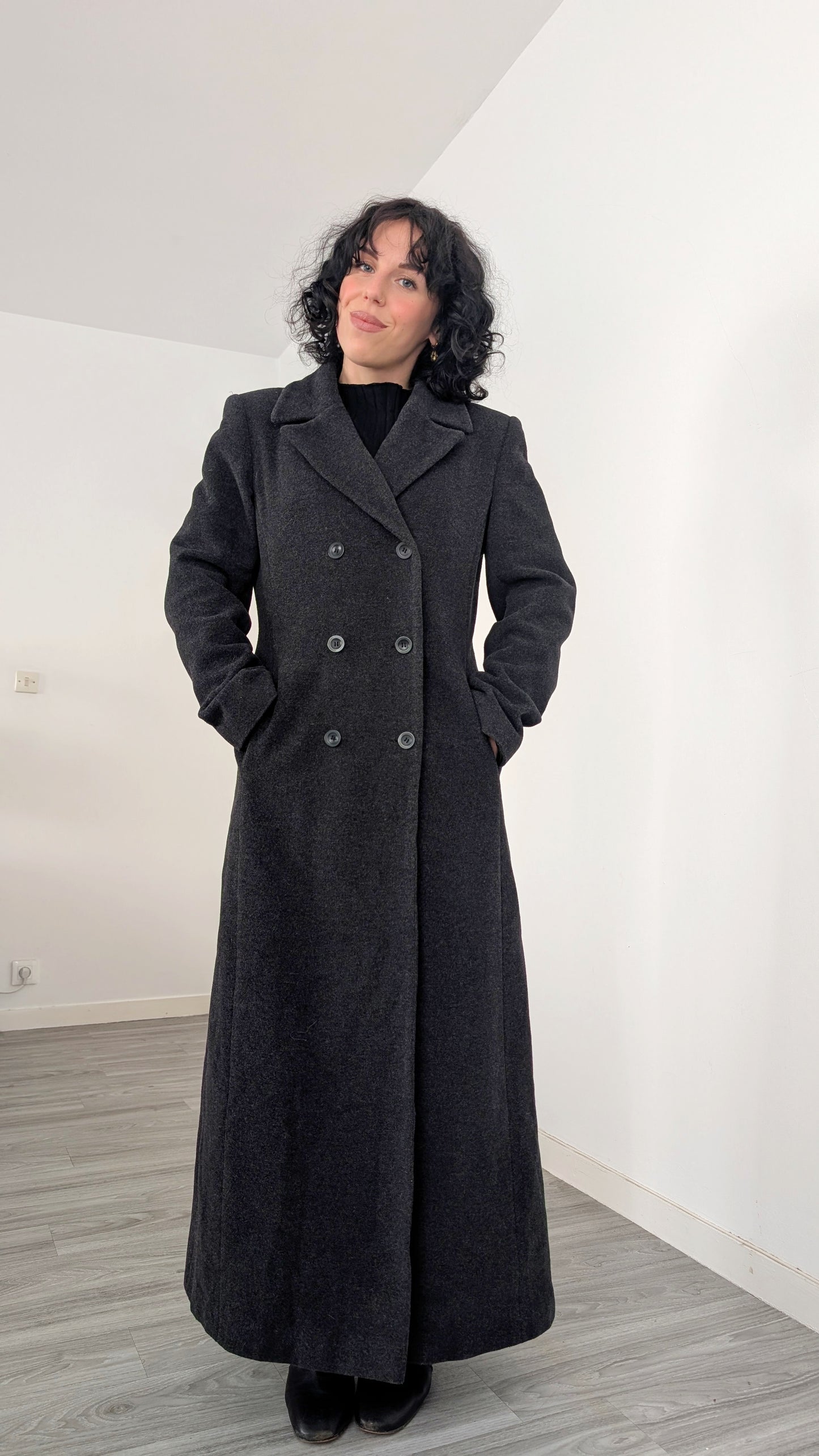 Manteau long laine T36-38